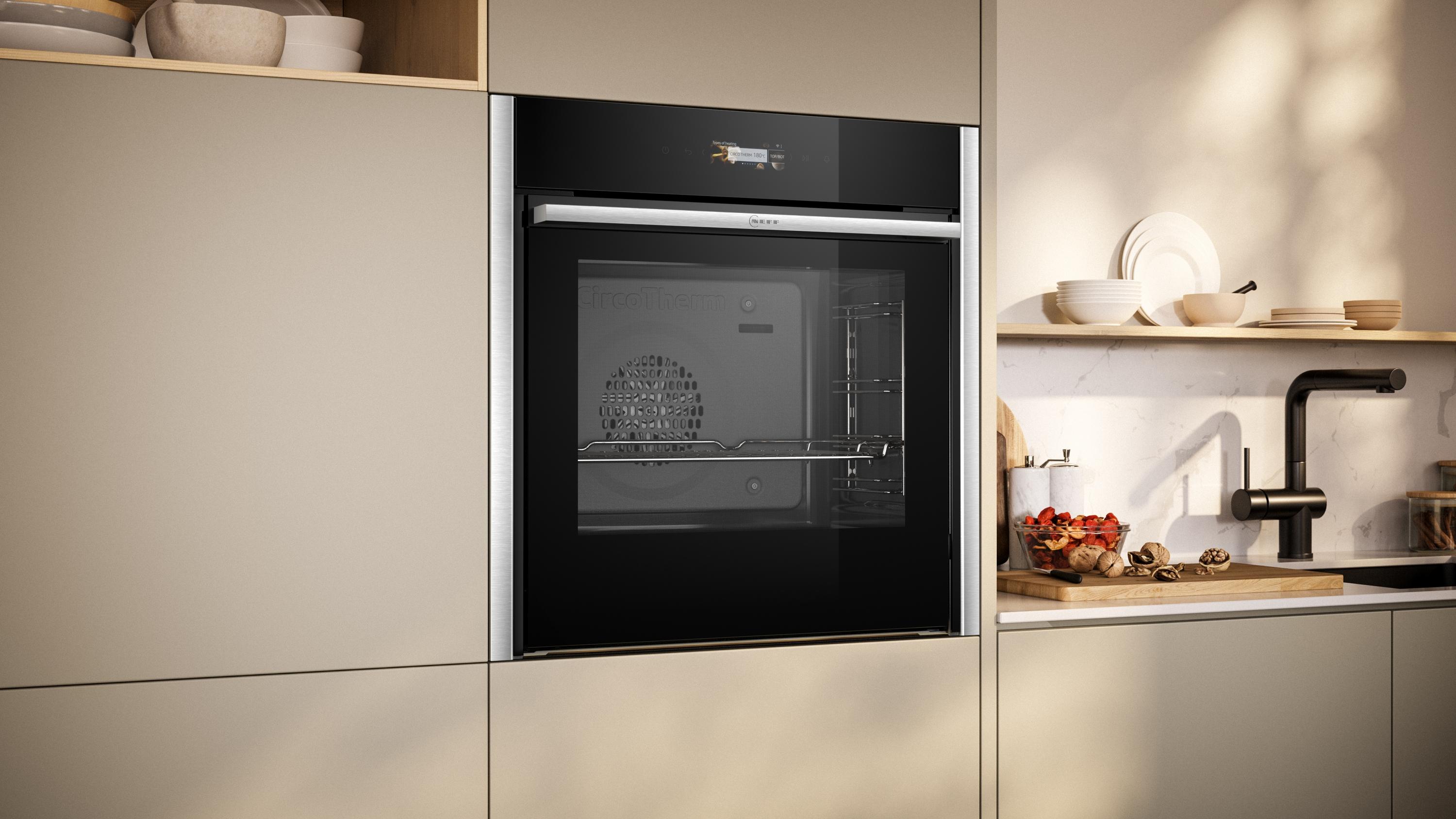 Neff B54CR31N0 N70 A+ Einbaubackofen, 60 cm breit, 71 L, Hydrolytisch, TFT-Display, Grill, Slide & Hide