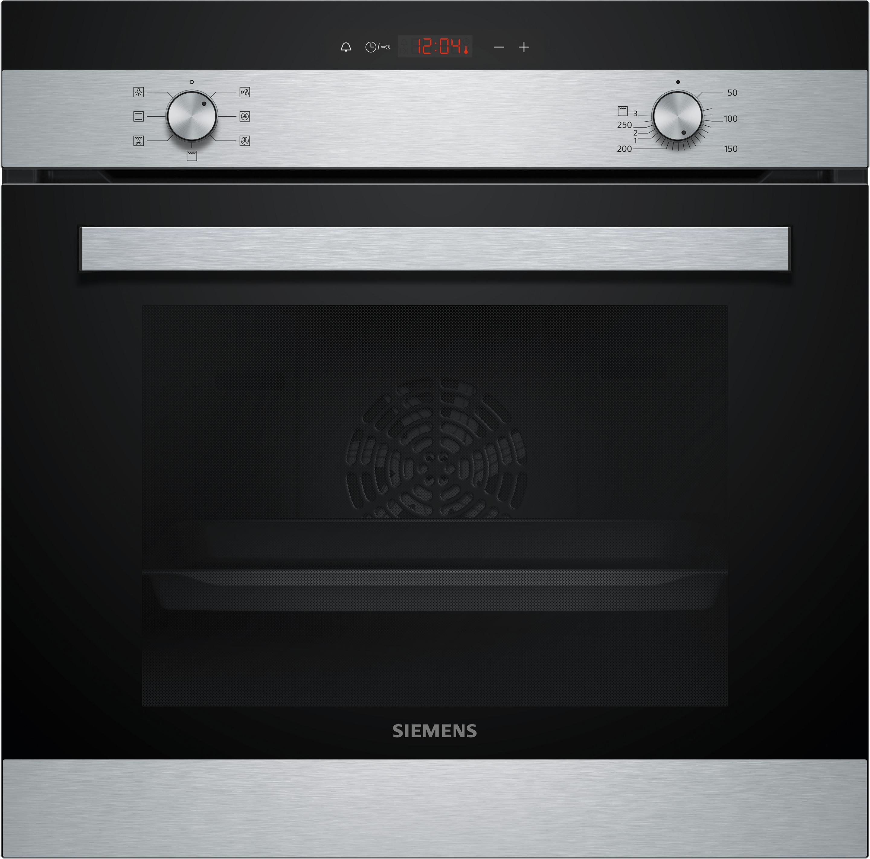 Siemens HB113FBS1 iQ100 EEK: A Einbaubackofen, 60 cm breit, 66 L, 3D-Heißluft Plus, Schnellaufheizung, Edelstahl