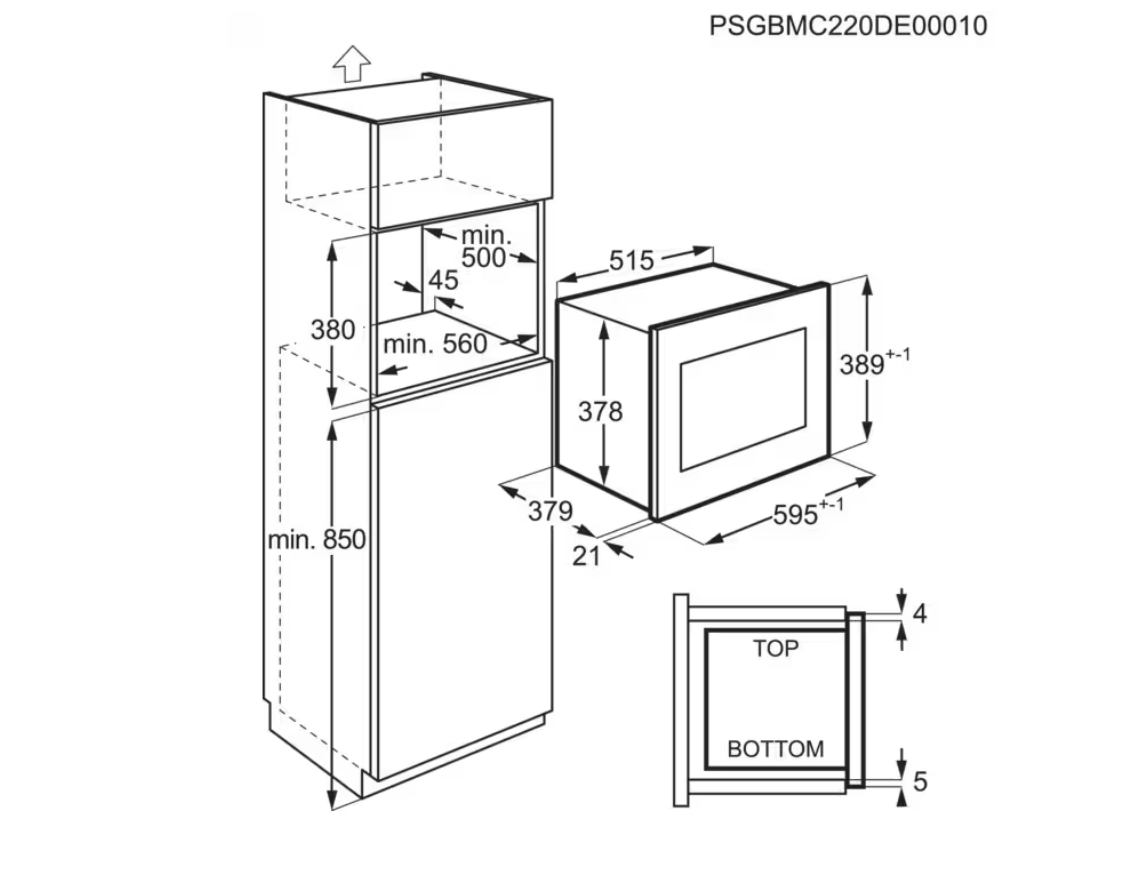 AEG MSB2547D-M 60cm Einbau-Mikrowelle / Touch-Bedienung / Grillfunktion / Display mit Uhr