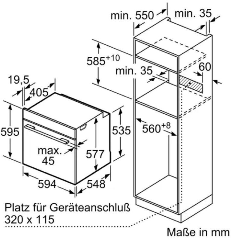 Bosch HSG7361B1 Serie 8 Einbau-Dampfbackofen, 60cm breit, 71 Liter, Air Fry, Dampf-Funktion Plus, Heißluft sanft, schwarz, A