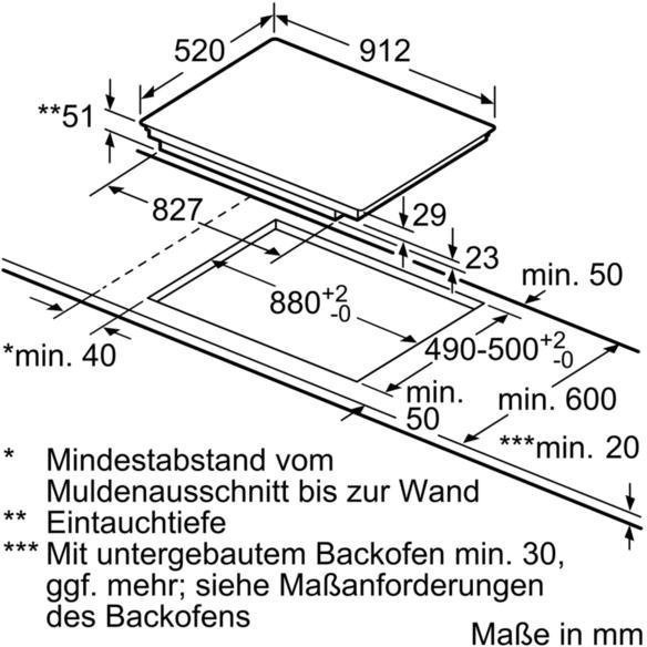 Siemens EX975KXW1E Kochfeld Induktion / 91,2 cm / Brat-Sensor plus 