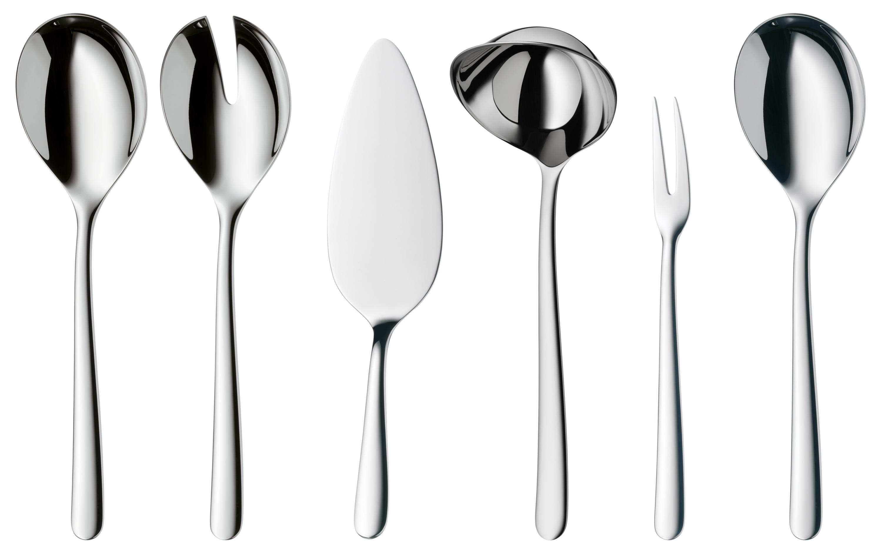 WMF Kult Plus Besteck Set 12 Personen, 66 teilig, 60 Teile mit Servierbesteck, Cromargan protect