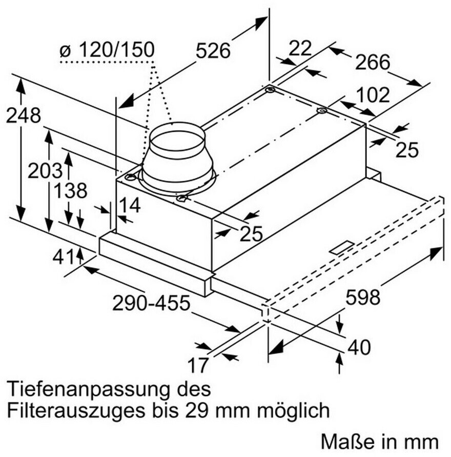 Bosch DFM064W54 Flachschirmhaube / 60 cm/ / Metallfettfilter, B