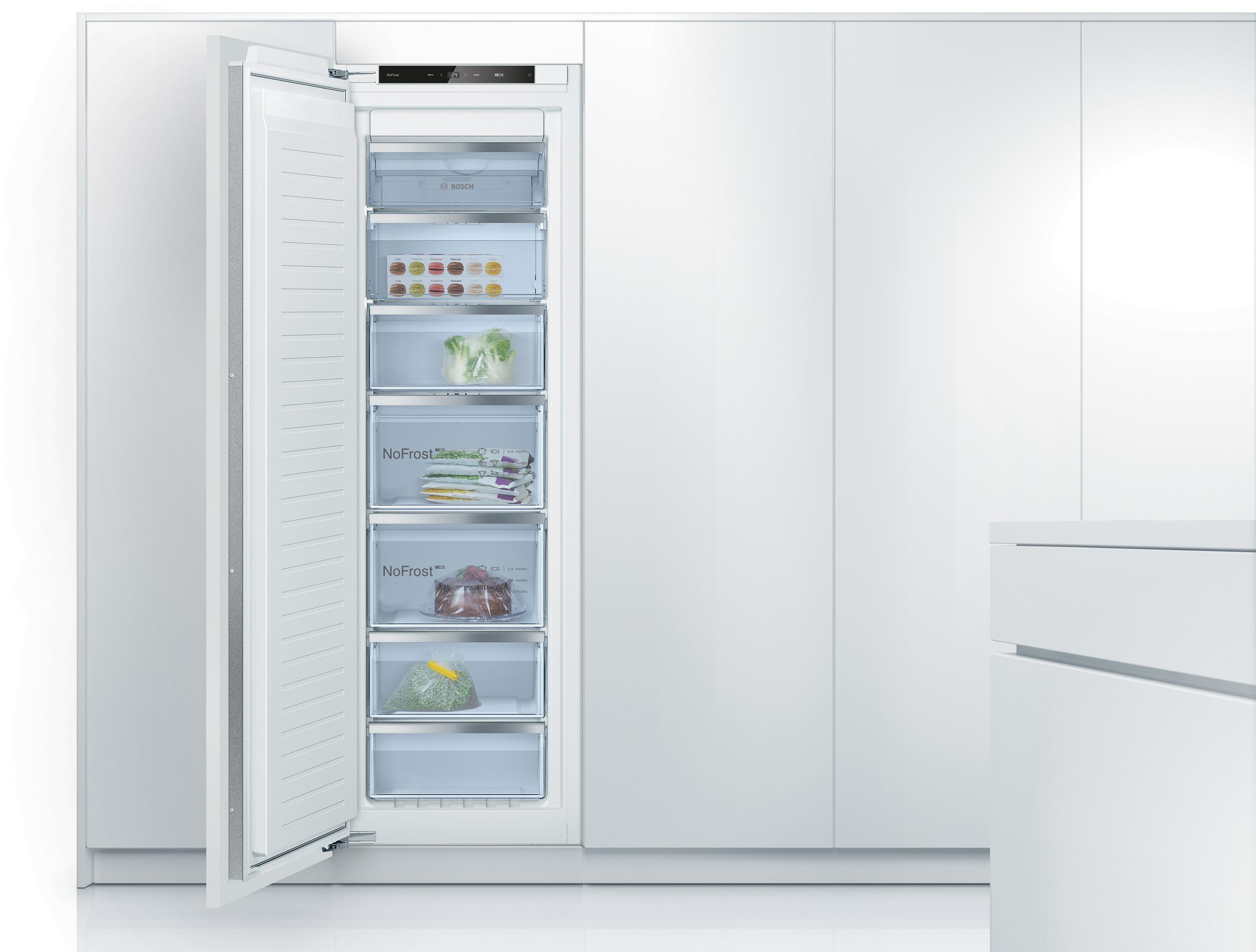 Bosch GIN81ACE0 Serie 6, Einbau-Gefrierschrank, 177.2 x 55.8 cm, Flachscharnier mit Softeinzug