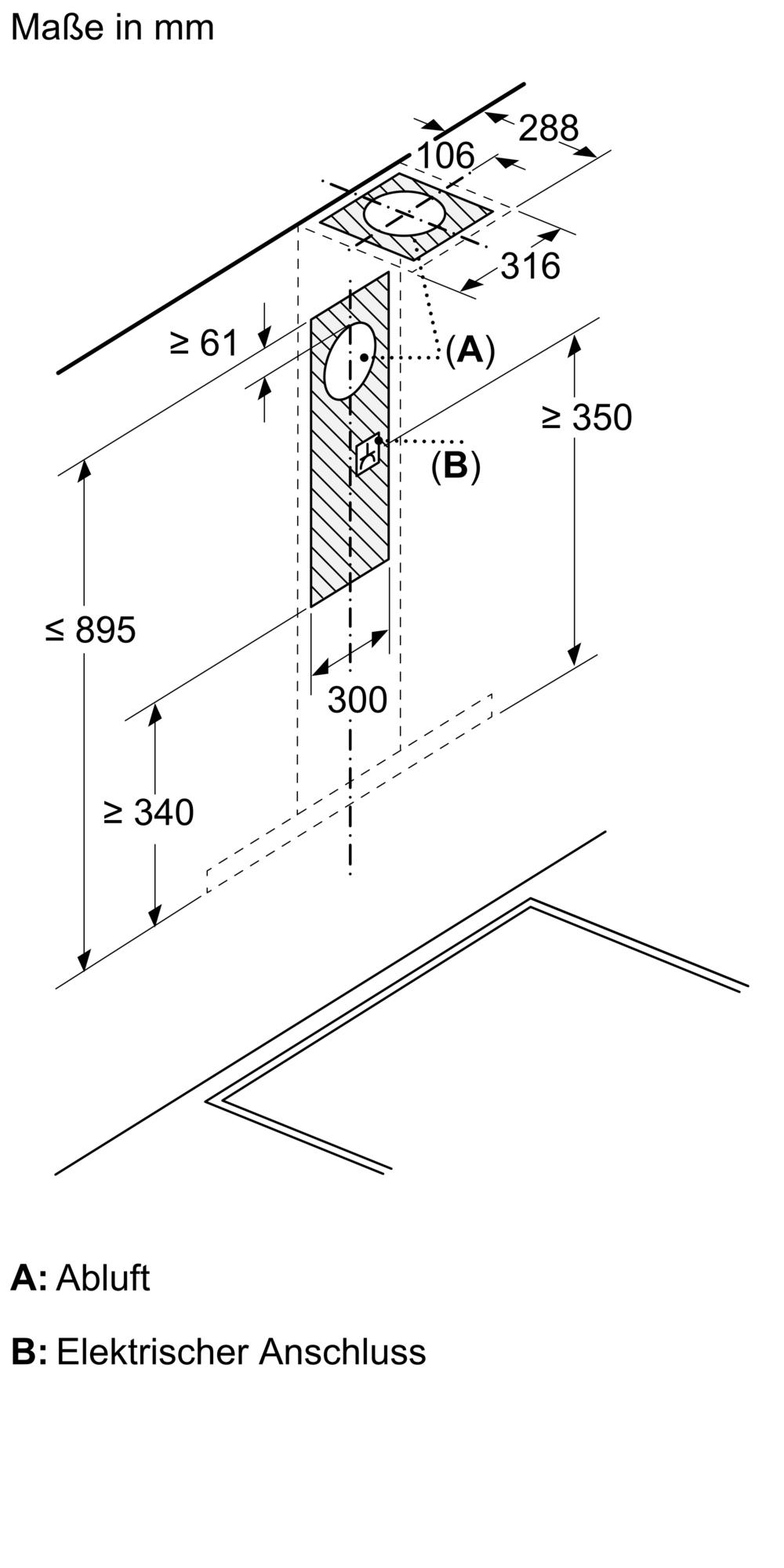 Bosch DWB95CC30 Serie 4, Wandesse, 90 cm, Metall-Optik
