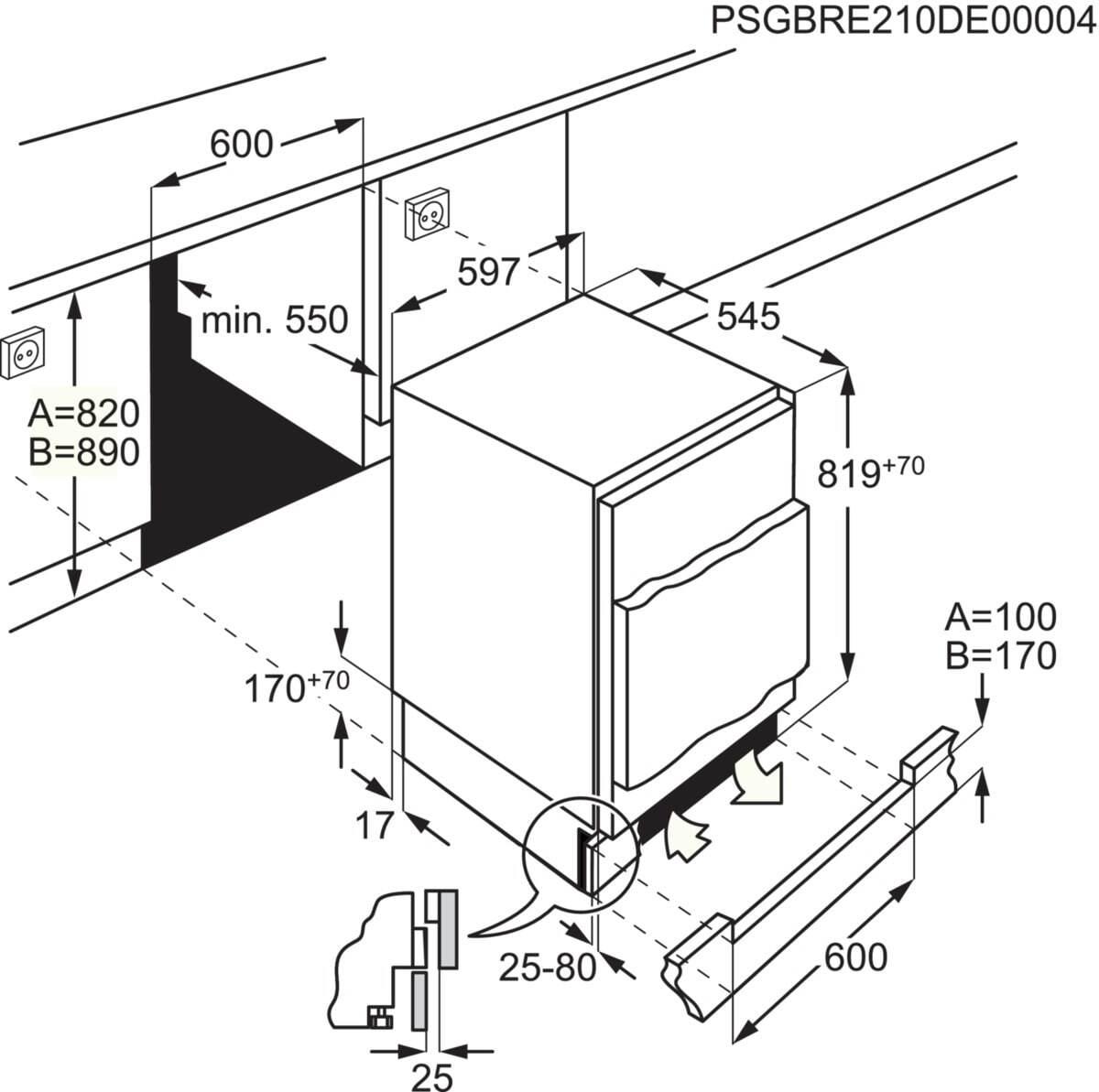 AEG OAB6I82EF Gefrierschrank Unterbau 95 l Weiß