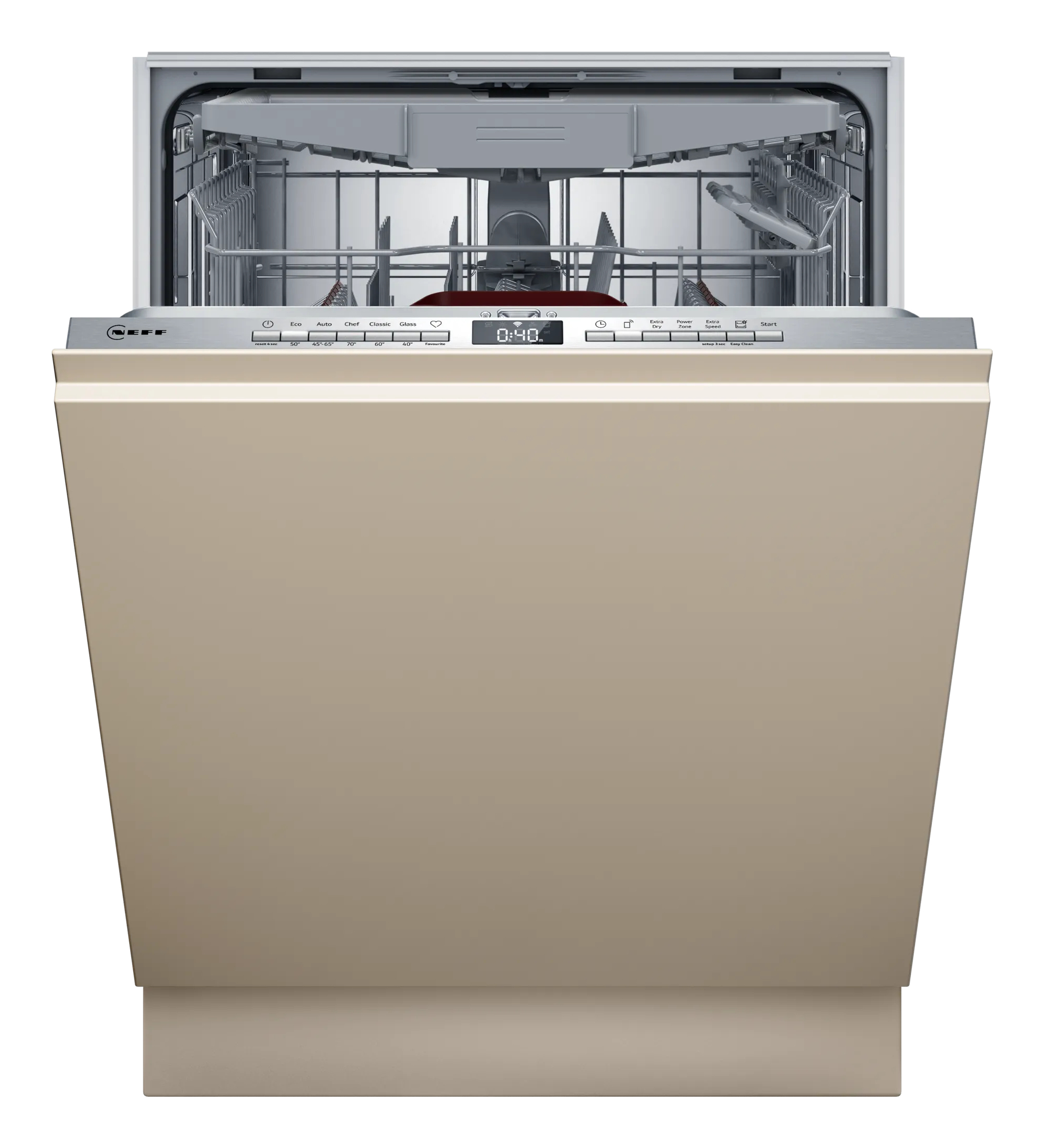 Neff S155EVX04E N50 Vollintegrierter Geschirrspüler, 60 cm breit, 14 Maßgedecke, AquaStop, InfoLight, Flex Besteckschublade, Open Dry