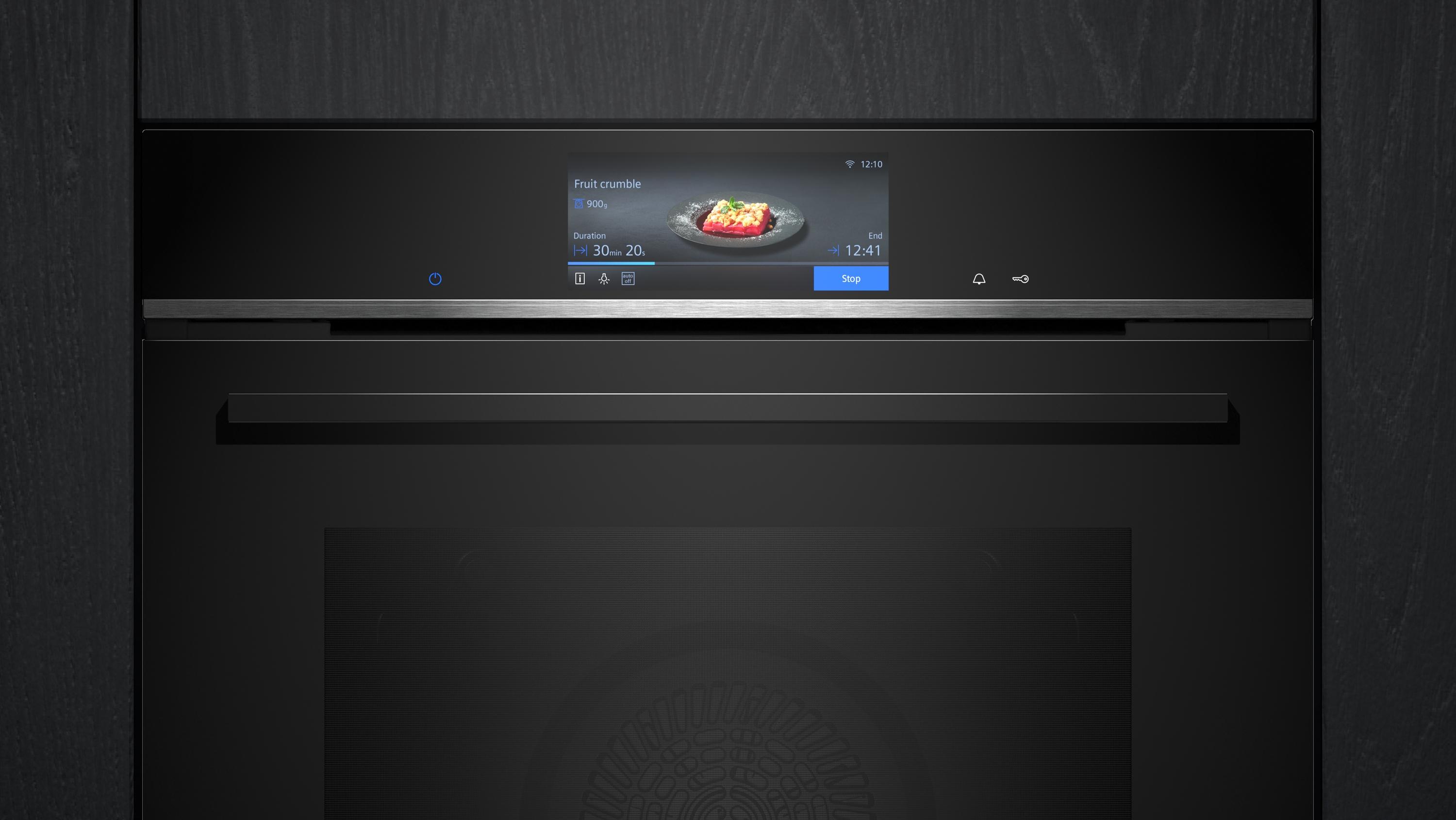 Siemens HB778G3B1 Einbau-Backofen iQ700, Integrierbarer Backofen 60 x 60cm, HomeConnect, cookControl Pro, TFT-Display, 4D-Heißluft, Schwarz