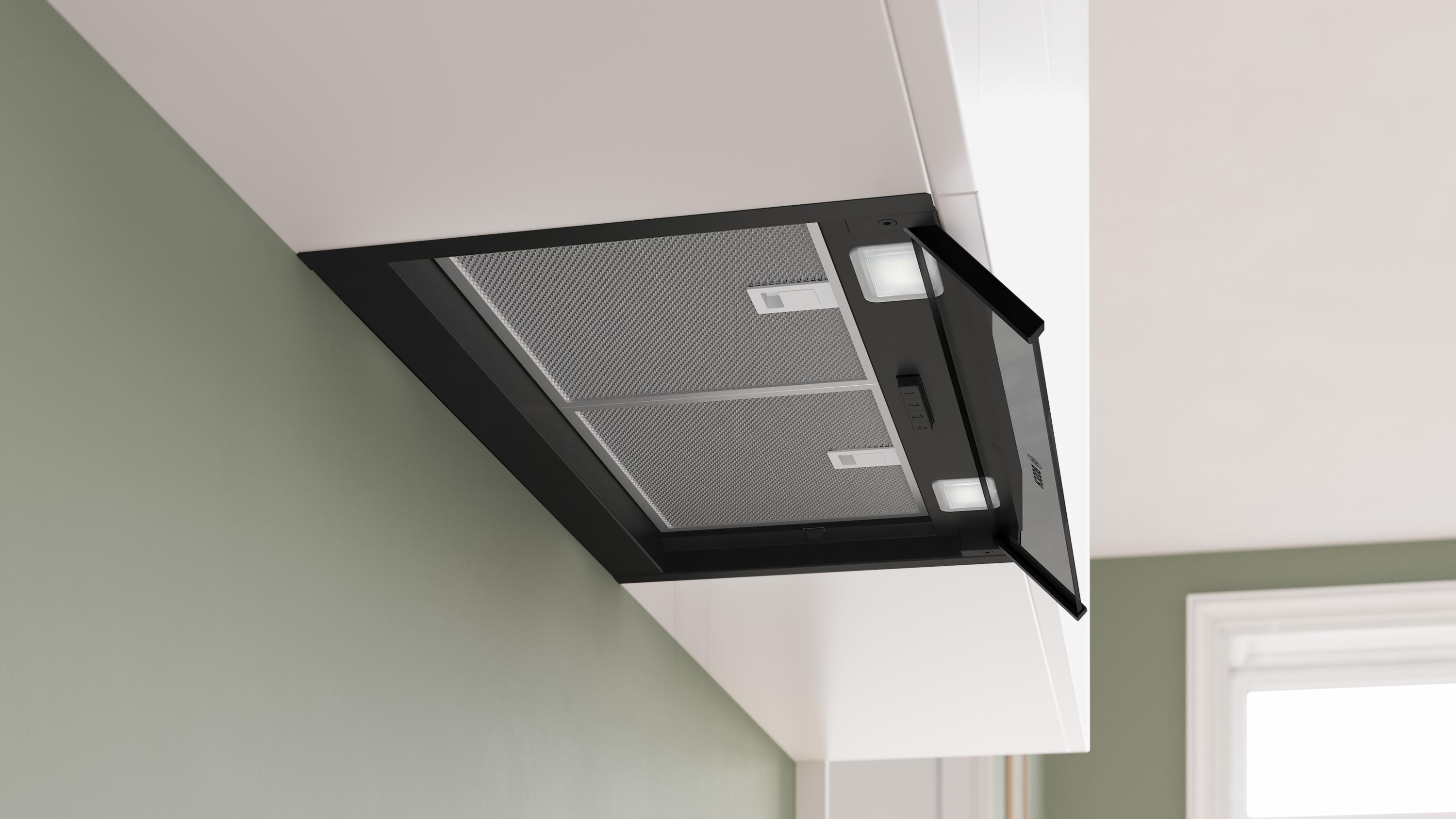 Bosch DBB65CC60 Serie 4, Integrierte Designhaube, 60 cm, Klarglas, Mattschwarz