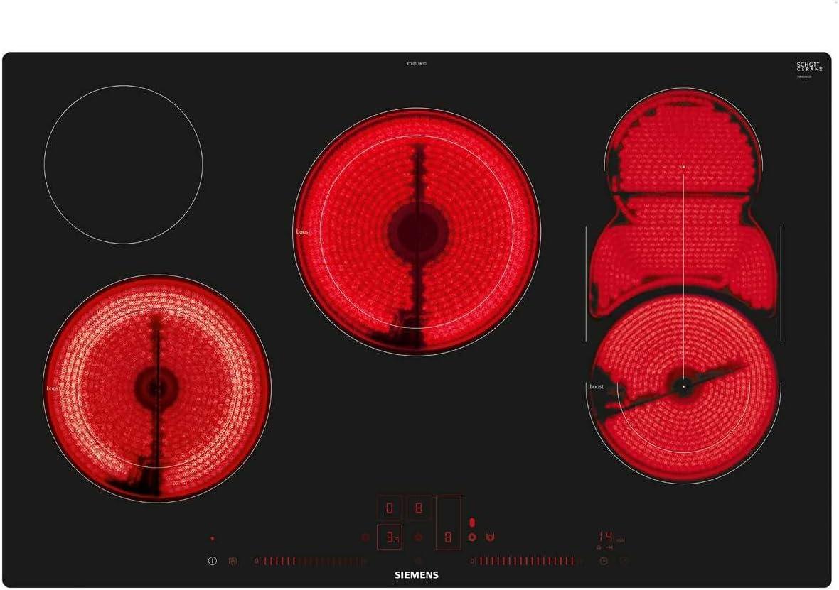 Siemens ET801LMP1D iQ500 Autarkes Glaskeramik Kochfeld, Glaskeramik, 80 cm breit, reStart, Kombi-Zone, schwarz