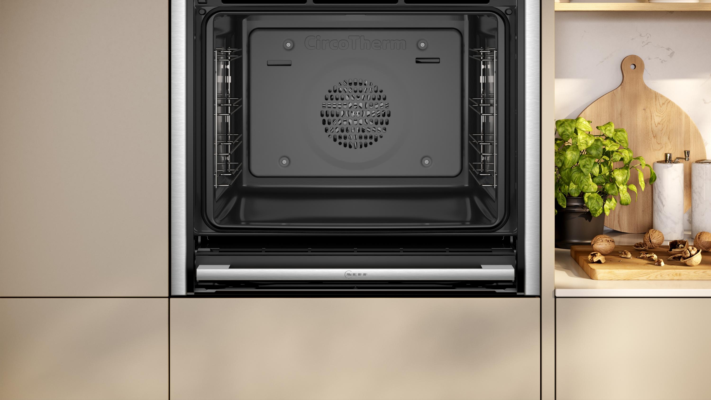 Neff B54CR31N0 N70 A+ Einbaubackofen, 60 cm breit, 71 L, Hydrolytisch, TFT-Display, Grill, Slide & Hide