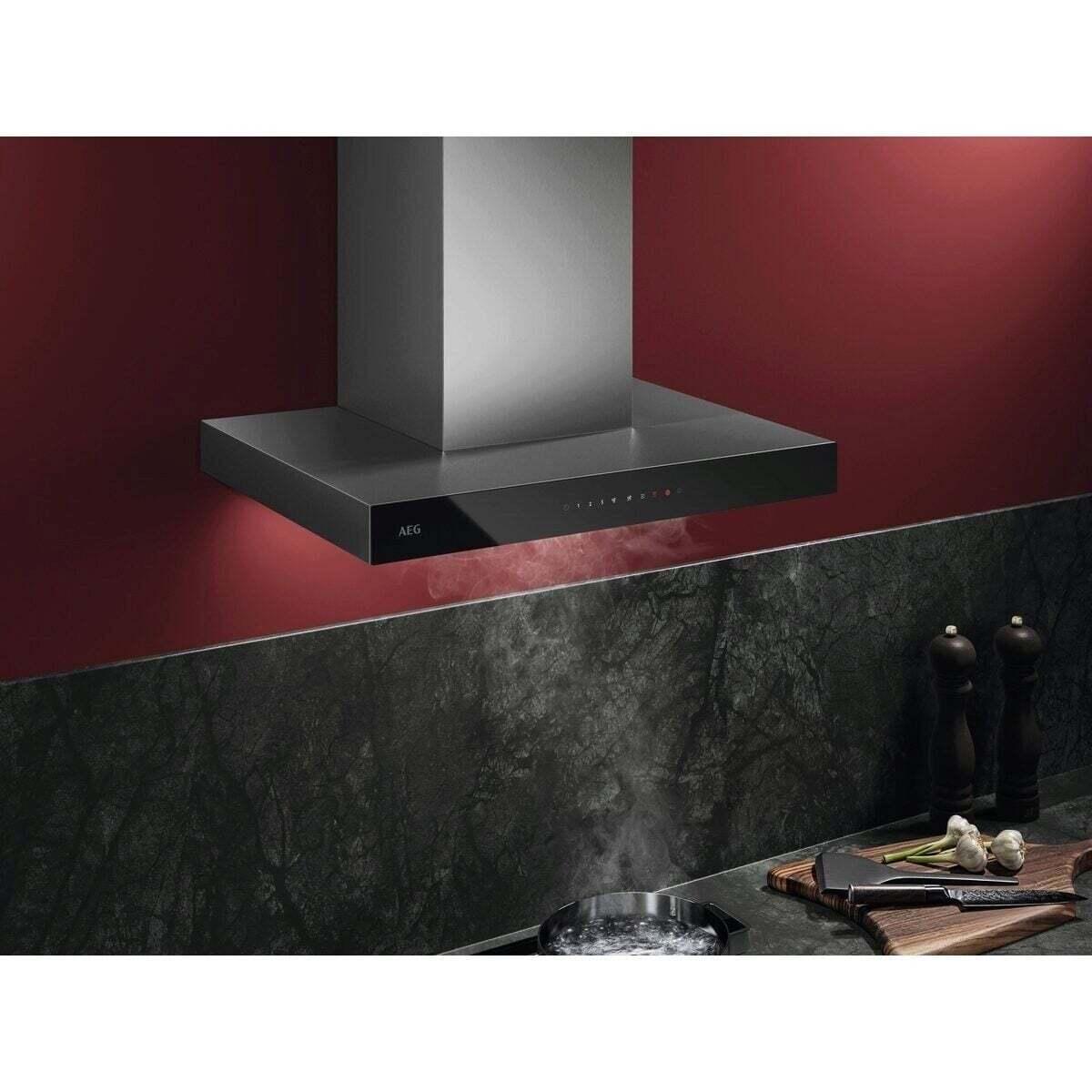 AEG GB67D61HL Dunstabzugshaube Kaminhaube Wandmontiert Schwarz, Edelstahl 600 m³/h