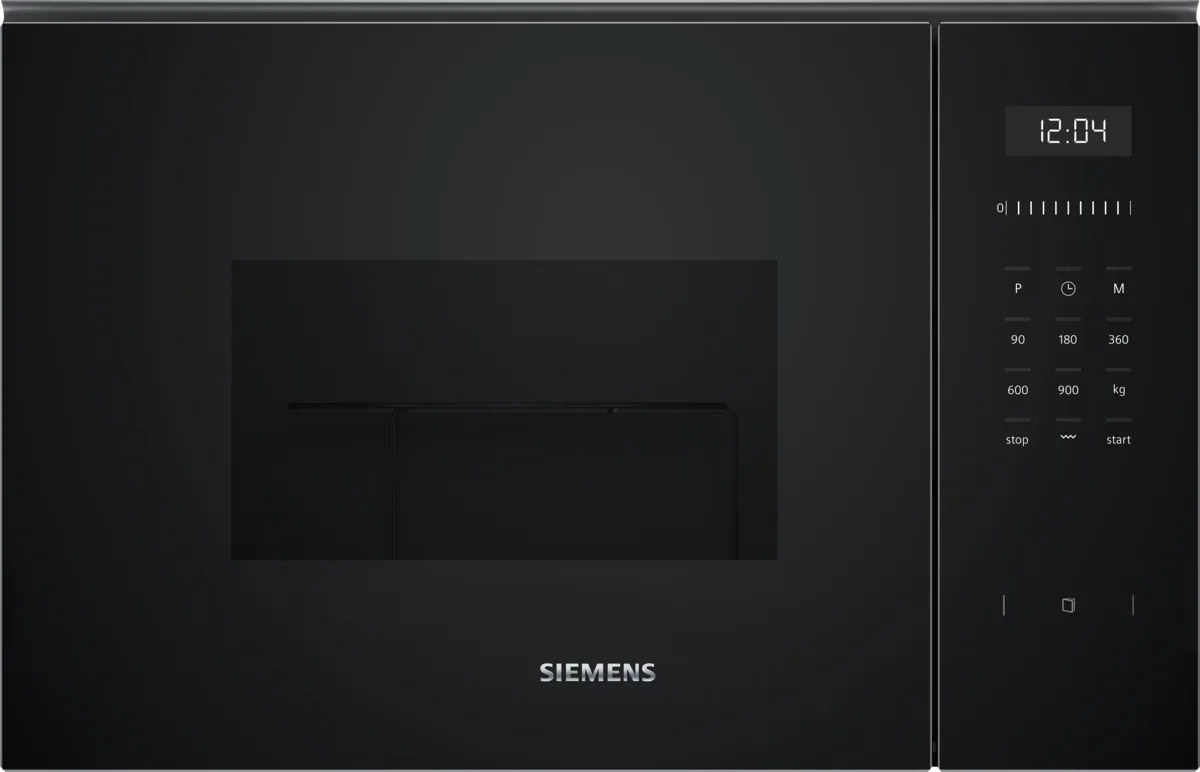 Siemens BE555LMB1 iQ500 Einbau-Mikrowelle, 900 W, 25 L, cookControl8, Grillfunktion, schwarz/Edelstahl