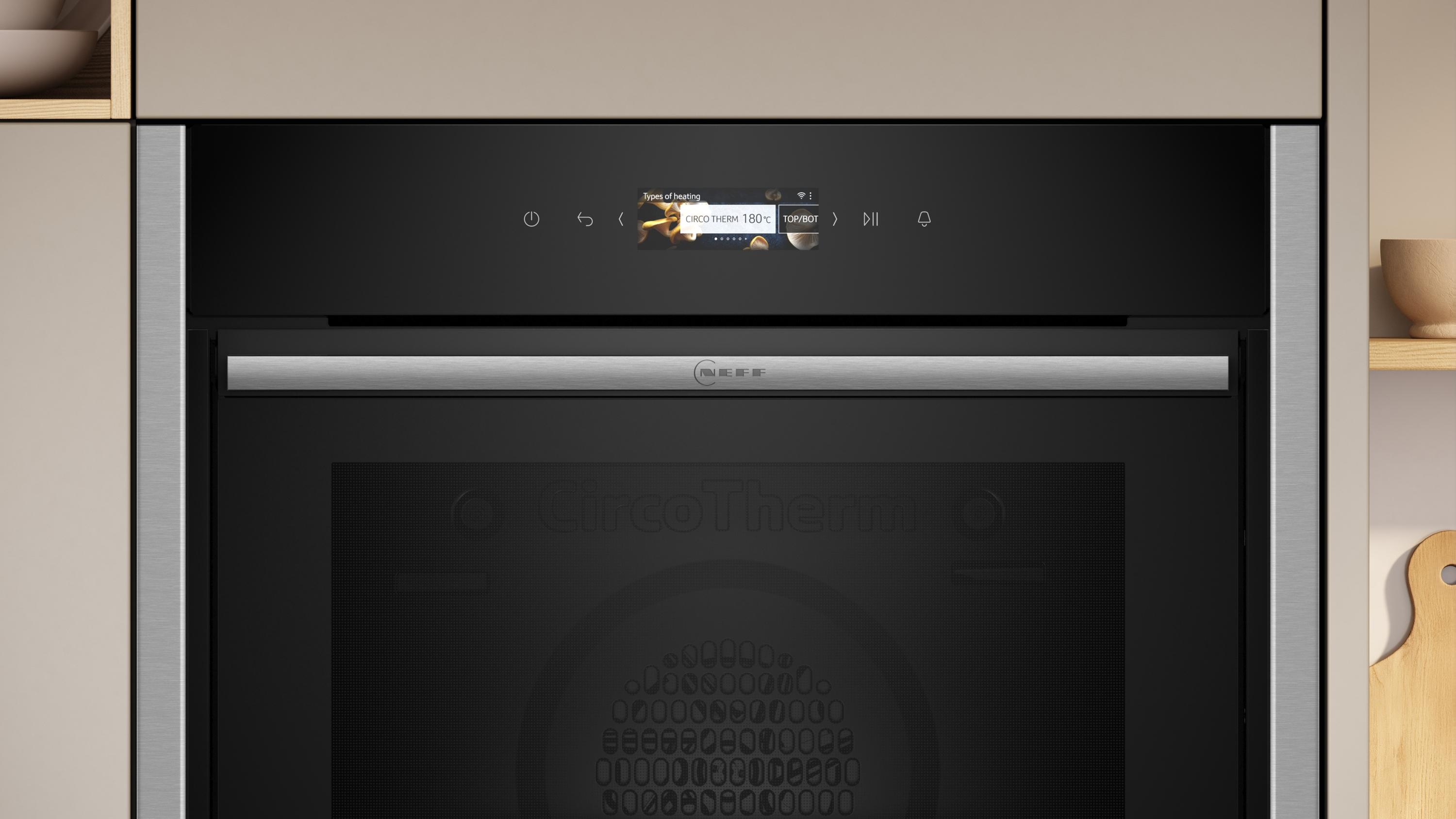 Neff B54CR31N0 N70 A+ Einbaubackofen, 60 cm breit, 71 L, Hydrolytisch, TFT-Display, Grill, Slide & Hide
