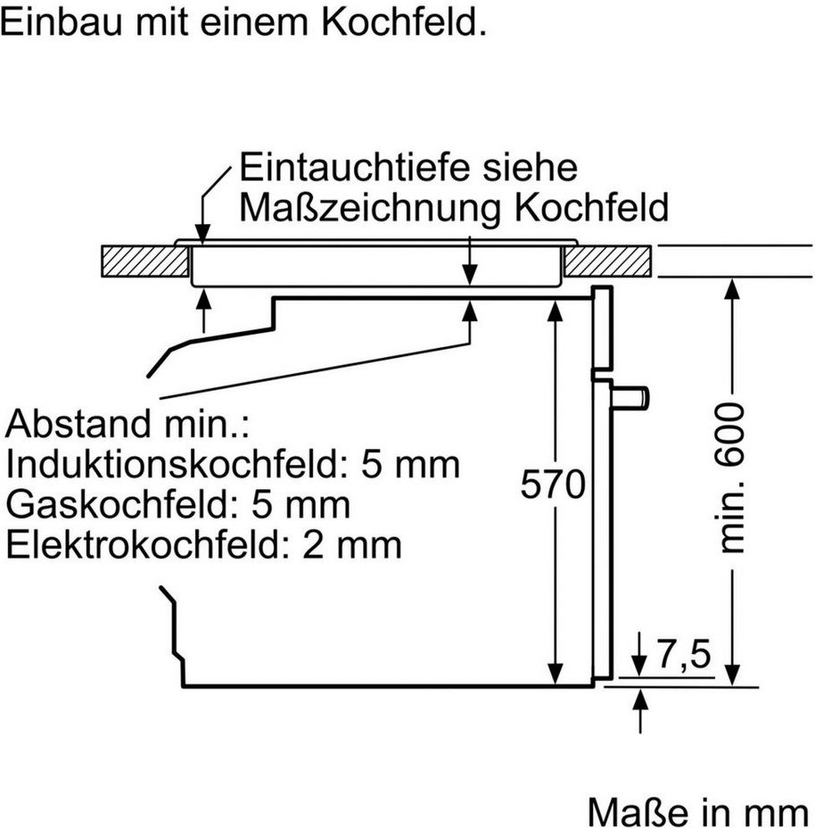 Bosch HBA578BB0 Serie 6 Einbau-Backofen, 60 x 60 cm, Pyrolyse Selbstreinigung, A