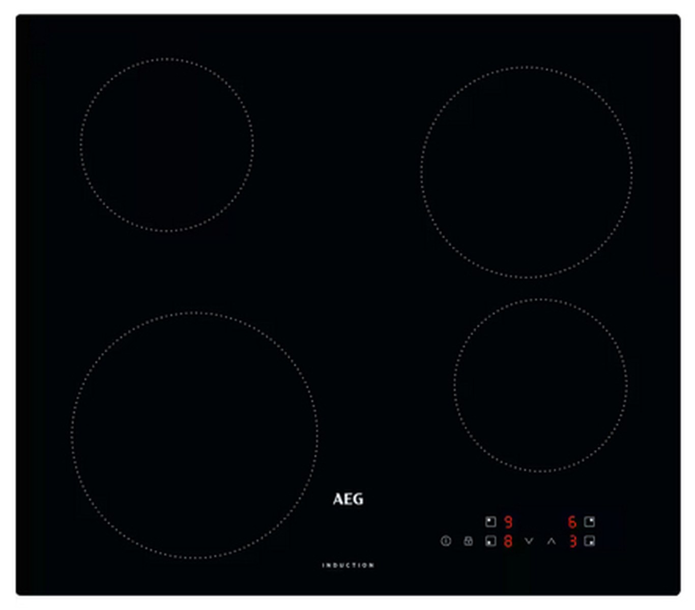 AEG IBE6420SCB Autarkes Induktionskochfeld, 59 cm breit, Topferkennung, Kindersicherung, Power-Funktion, Rahmenlos