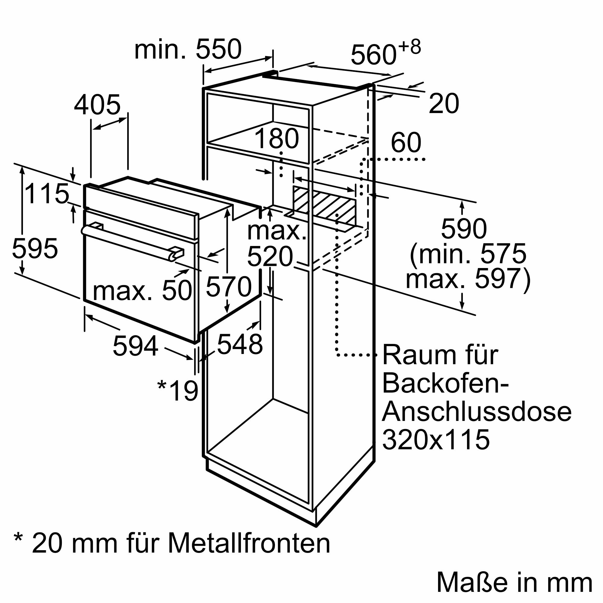 Bosch HBF133BR0 Einbau-Backofen, EcoClean Direct Reinigungshilfe, 3D Heißluft Backen auf 3 Ebenen, A