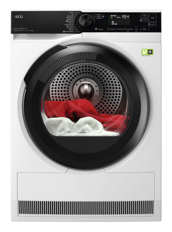 AEG TR9W75780 Wärmepumpentrockner 8Kg, Serie 9000, Knitterschutz,3D-Scan Restfeuchteermittlung