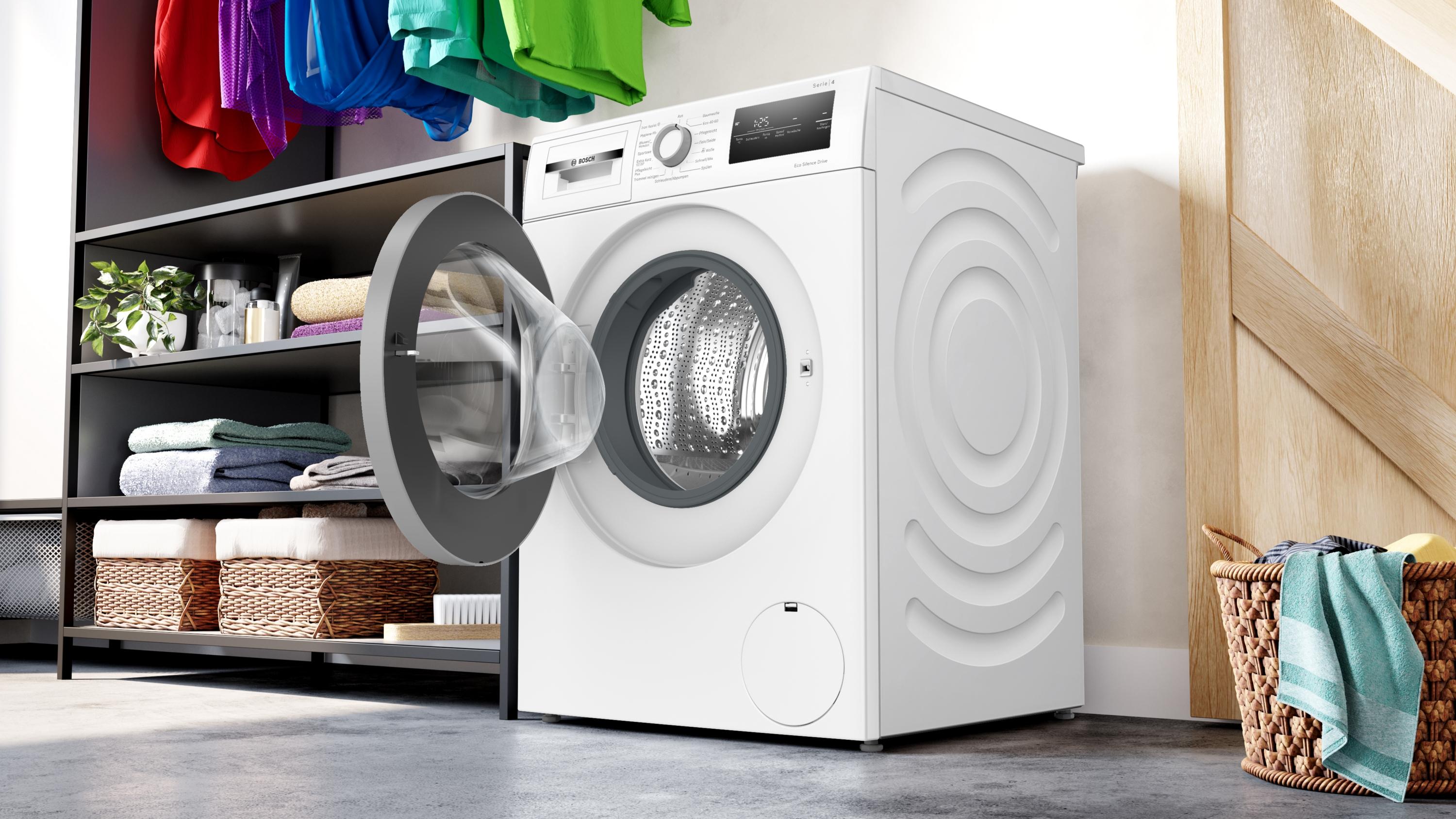 Bosch WAN28127 8 kg Serie 4 Frontlader Waschmaschine, 1400 U/min., 60cm breit, Iron Assist, Speed Perfect, LED Display, weiß