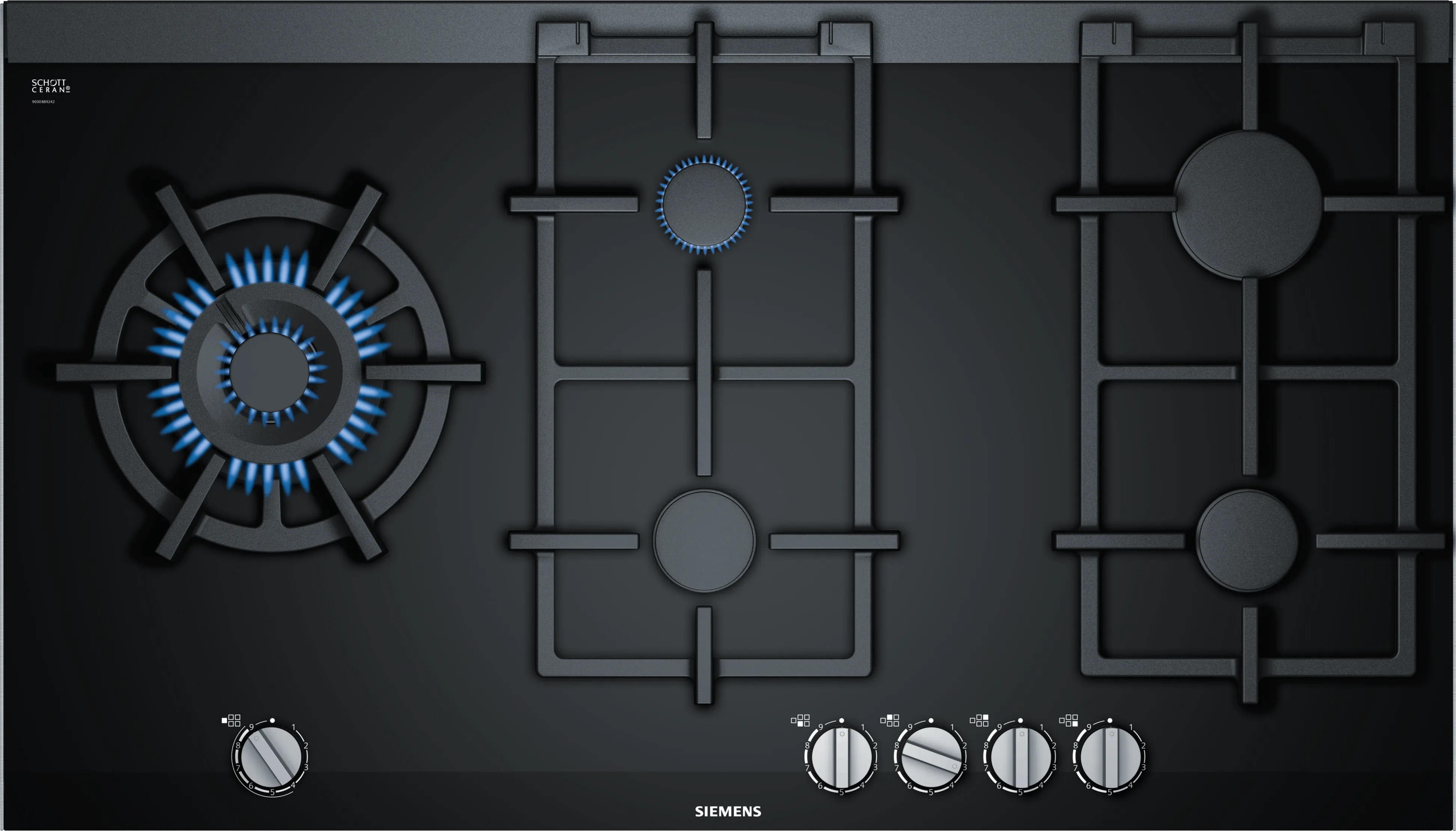 Siemens ER9A6SB70 iQ700 Gaskochefeld (autark), 90 cm breit stepFlame