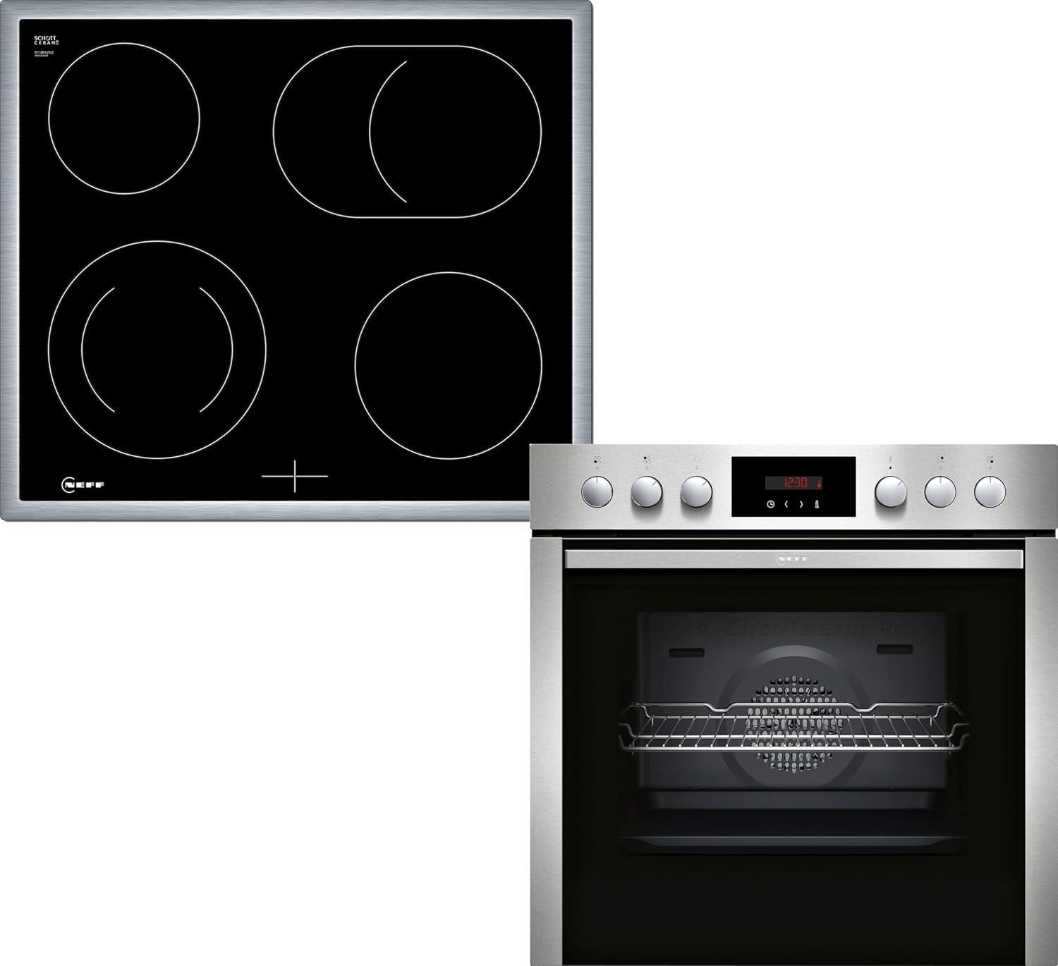 Neff EDX4P0 N30/N50 A+ Einbauherdset mit Elektrokochfeld (E2CCG6AN3 + M13R42N2), 60 cm breit, 71 L, Pyrolyse, Edelstahl