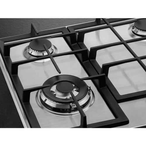 AEG HGB64420SM Gaskochfeld Autark 60 cm Silber 4 Brenner Edelstahl