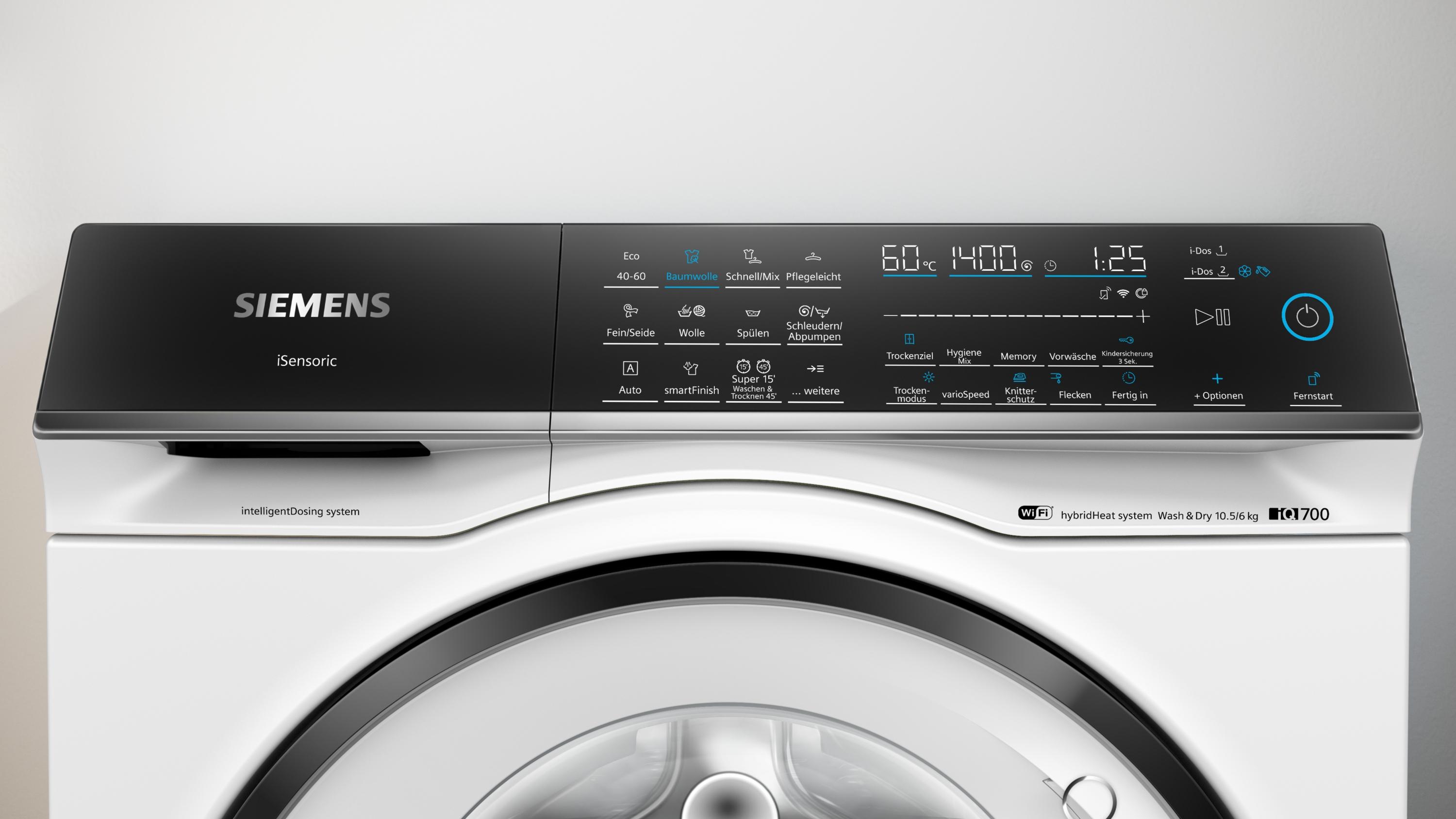 Siemens WN54C2A40 iQ700 Smarter Waschtrockner 10,5/6 kg, i-Dos, smartFinish, autoDry