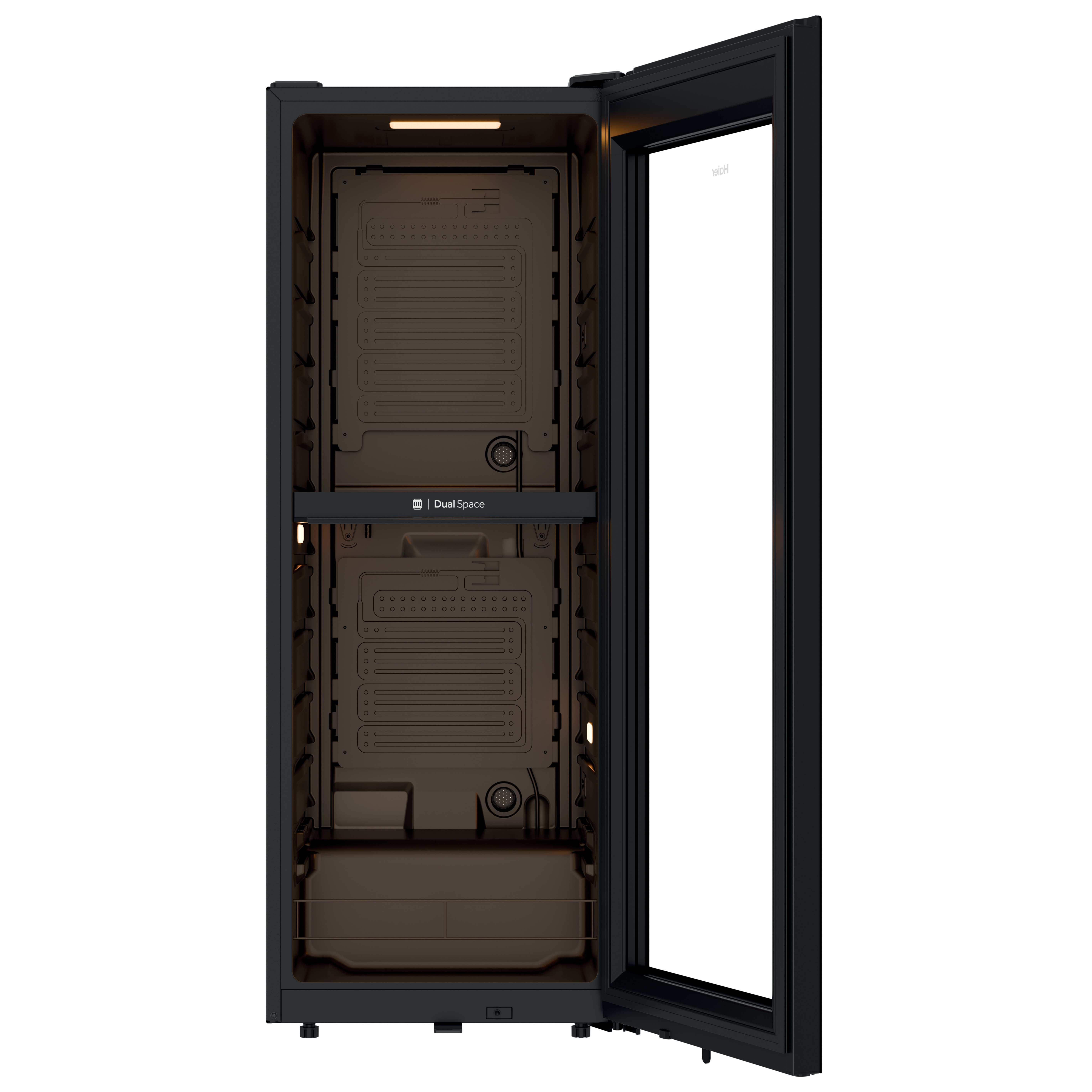 Haier HWS56GDG Weinkühlschrank– Weinkühler, Schwarz, 47,5 cm breit für bis zu 56 Bordeauxflaschen