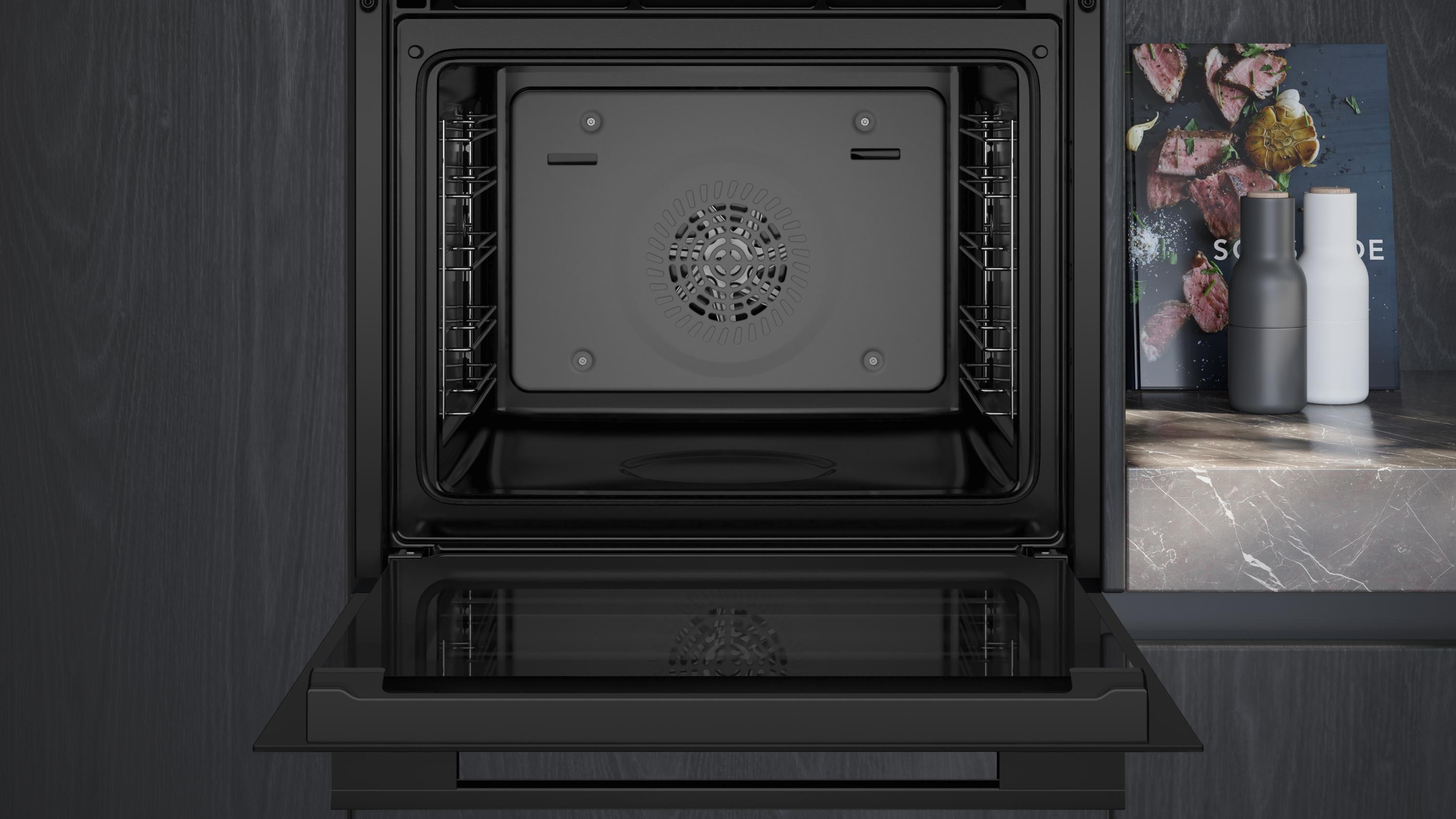 Siemens HB734G1B1 iQ700 A+ Einbaubackofen, 60 cm breit, 71 L, TFT Touchdisplay, Home Connec, schwarz/ Edelstahl