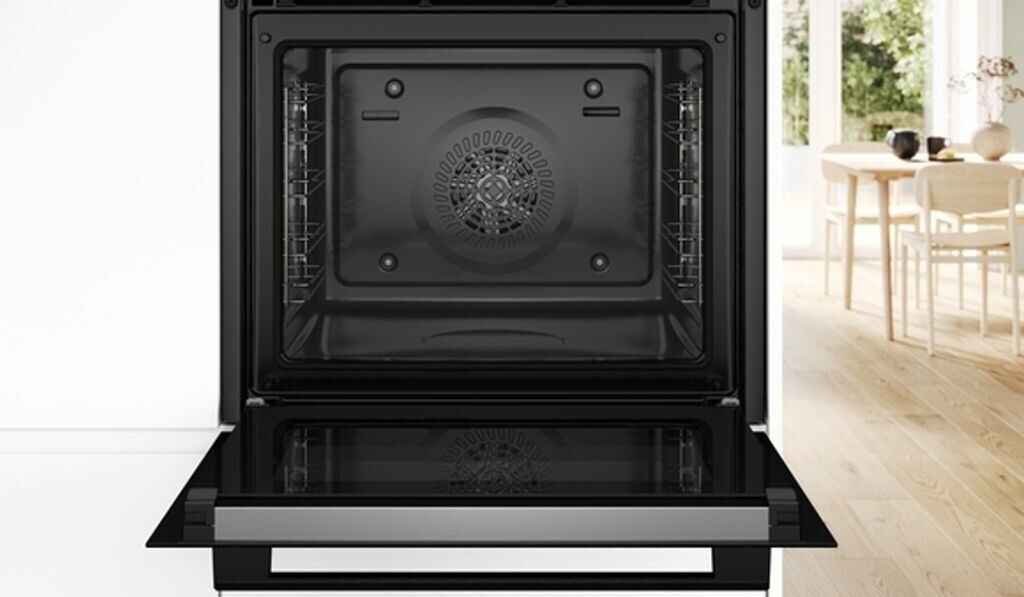 Bosch HBG578BB3 Serie 6 EEK: A+ Einbaubackofen, 71 L, 60 cm breit, 3D-Heißluft, Air Fry, Versenkknebel, Pyrolytisch + Hydrolytisch, schwarz