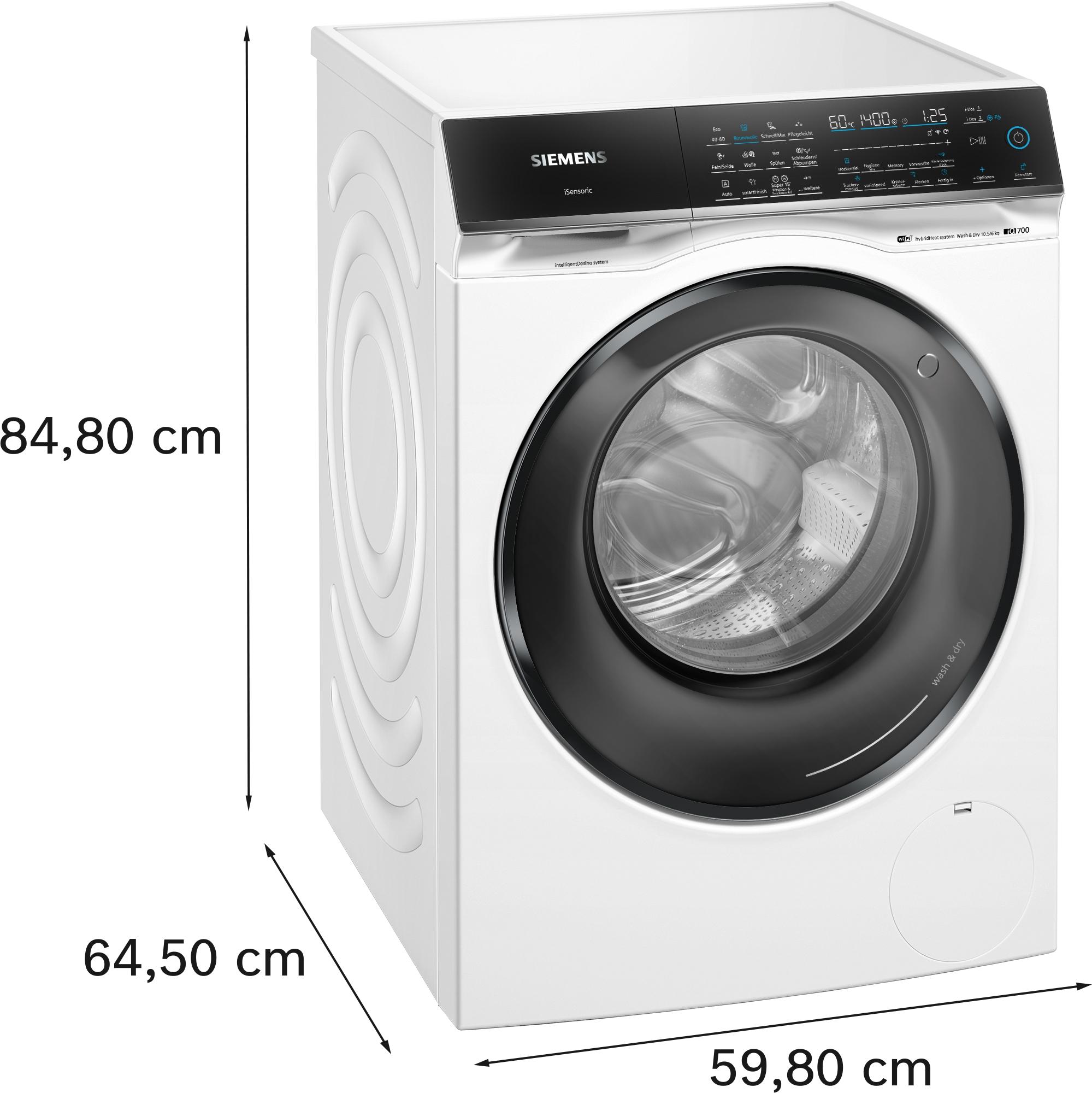 Siemens WN54C2A40 iQ700 Smarter Waschtrockner 10,5/6 kg, i-Dos, smartFinish, autoDry