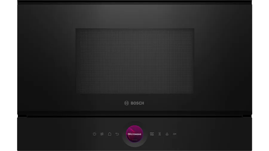 Bosch BFL7221B1 Serie 8 Einbau-Mikrowelle, 900 W, 21l, AutoPilot 7, Reinigungsunterstützung, schwarz