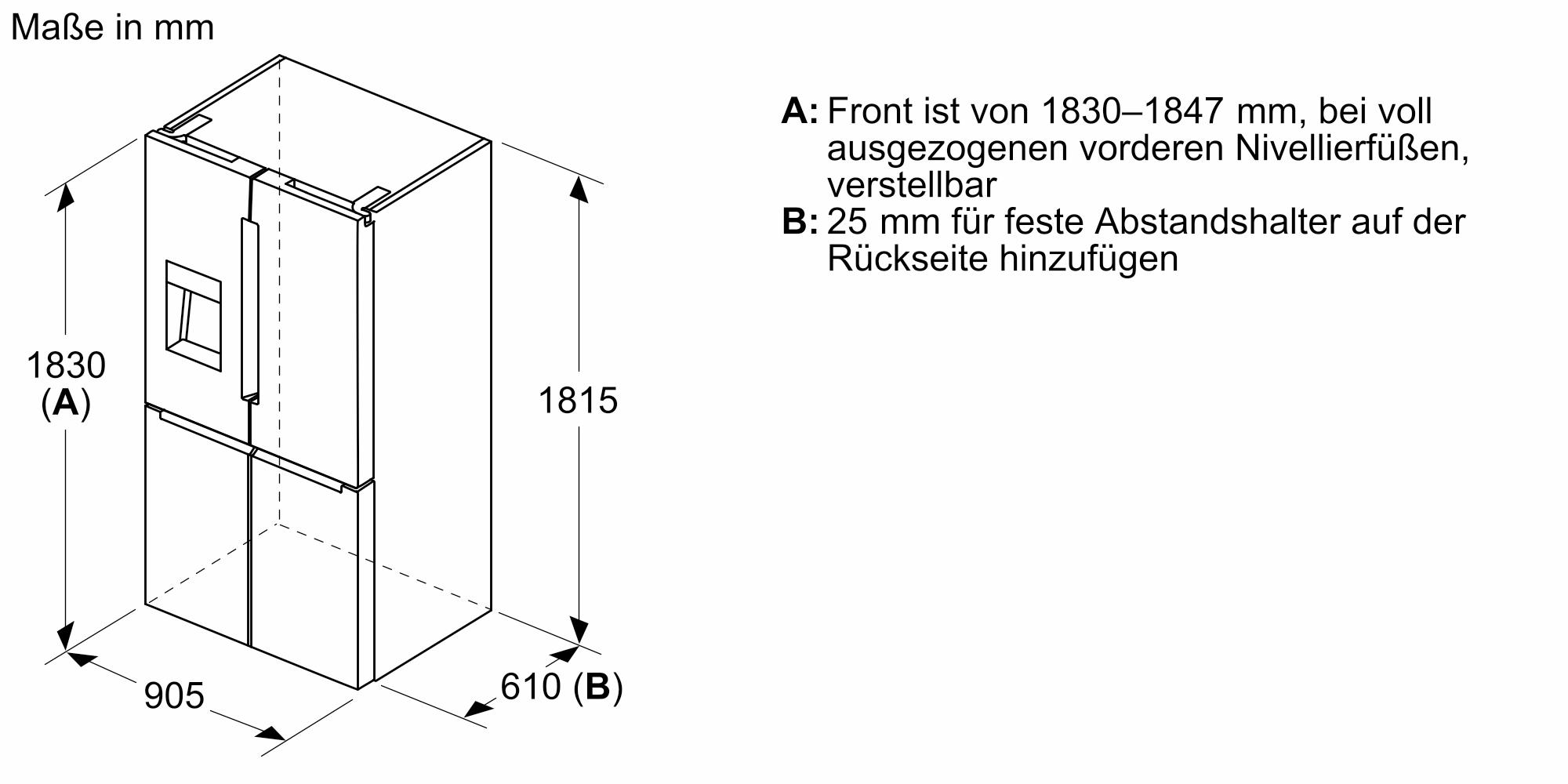 Bosch KFI96AXEA Serie 6, Kühl-Gefrier-Kombination, mehrtürig, 183 x 90.5 cm, Gebürsteter schwarzer Stahl AntiFingerprint, Total No Frost