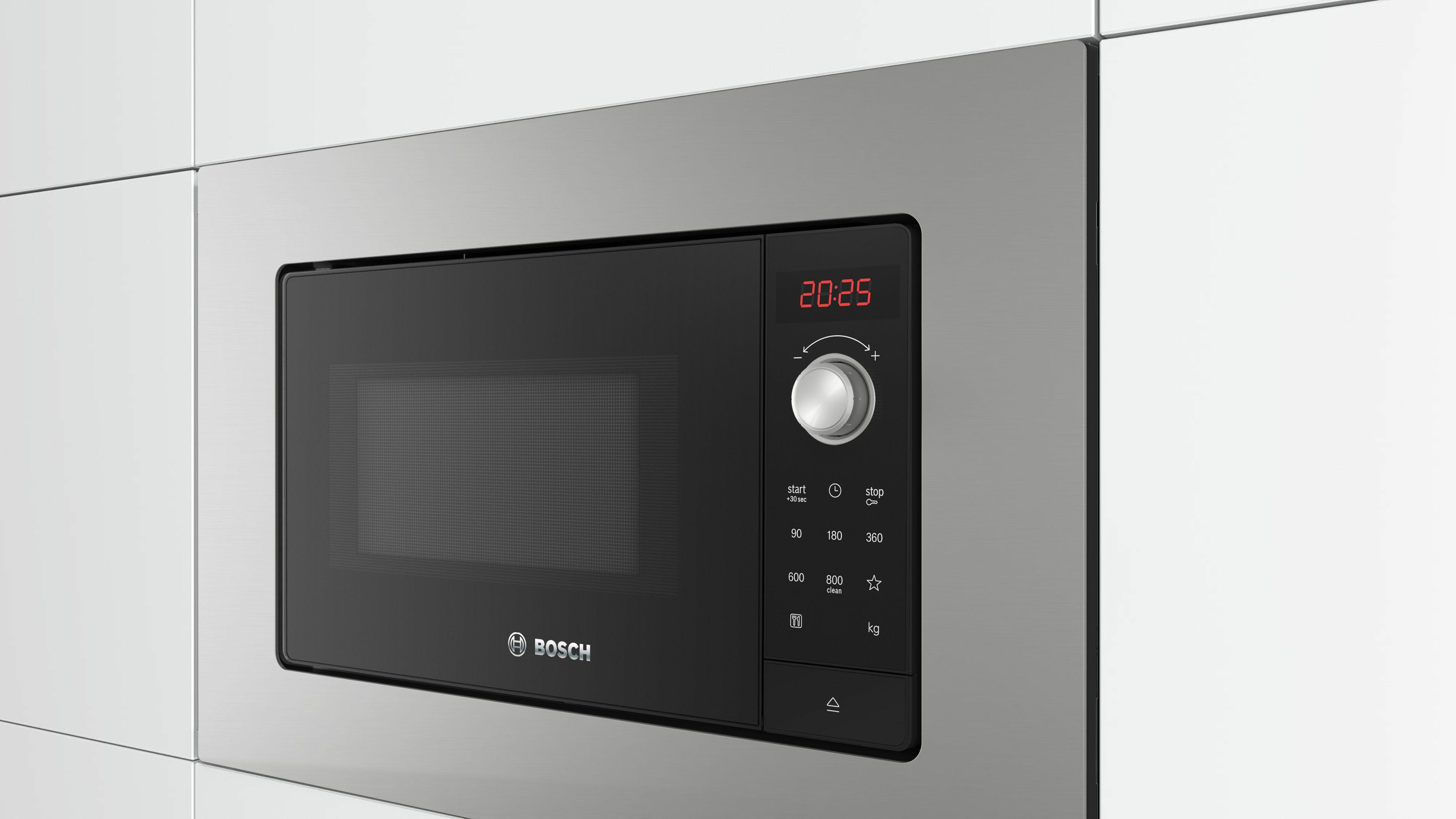 Bosch BEL623MS3 Mikrowelle Einbaumikrowelle, 60 x 38 cm, Edelstahl