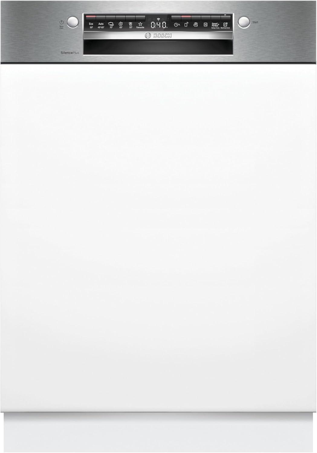 Bosch SMI4EVS08E Serie 4 Teilintegrierter Geschirrspüler, 60 cm, 14 Maßgedecke, HomeConnect, gebürsteter Stahl