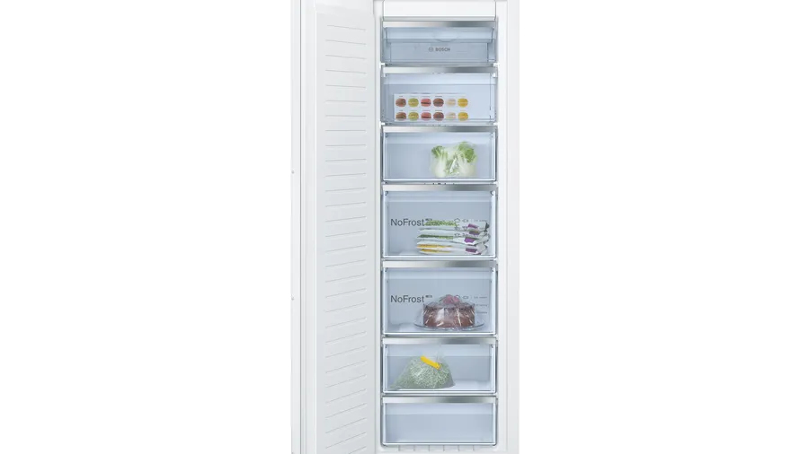 Bosch GIN81ACE0 Serie 6, Einbau-Gefrierschrank, 177.2 x 55.8 cm, Flachscharnier mit Softeinzug