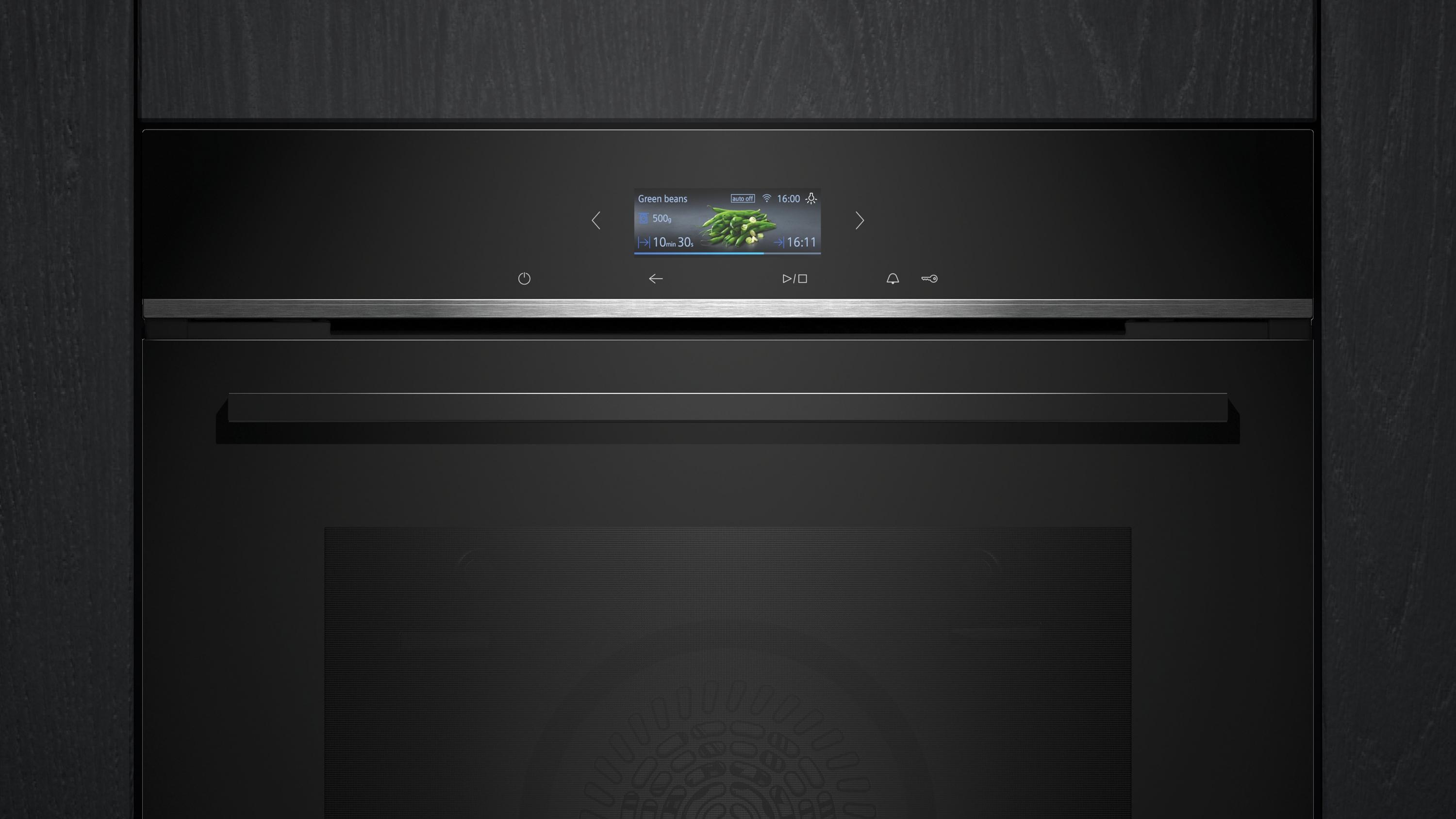 Siemens HB734G1B1 iQ700 A+ Einbaubackofen, 60 cm breit, 71 L, TFT Touchdisplay, Home Connec, schwarz/ Edelstahl