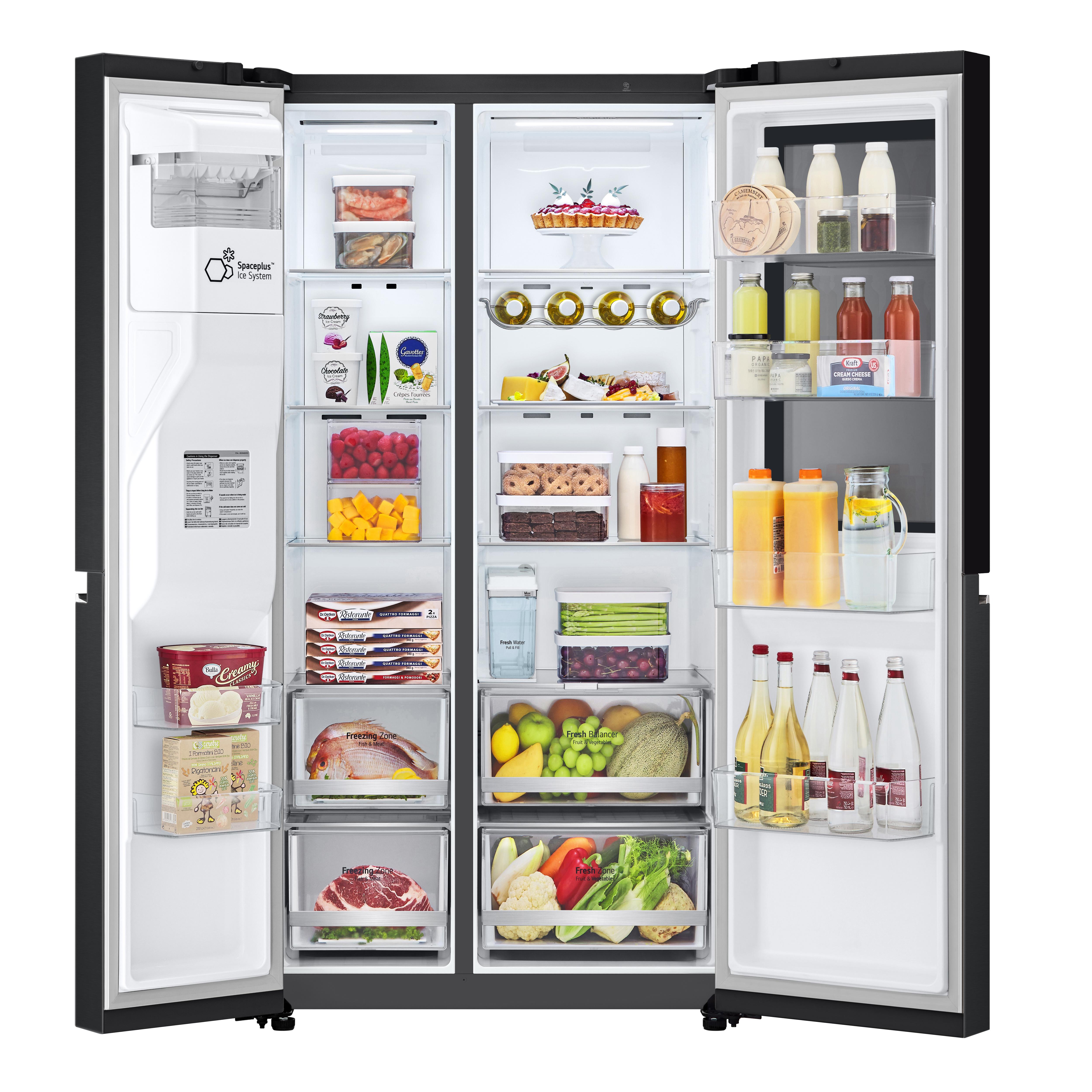 LG GSGV81EPLL InstaView  Side-by-Side Kühlkombination Freistehend 635 l Schwarz