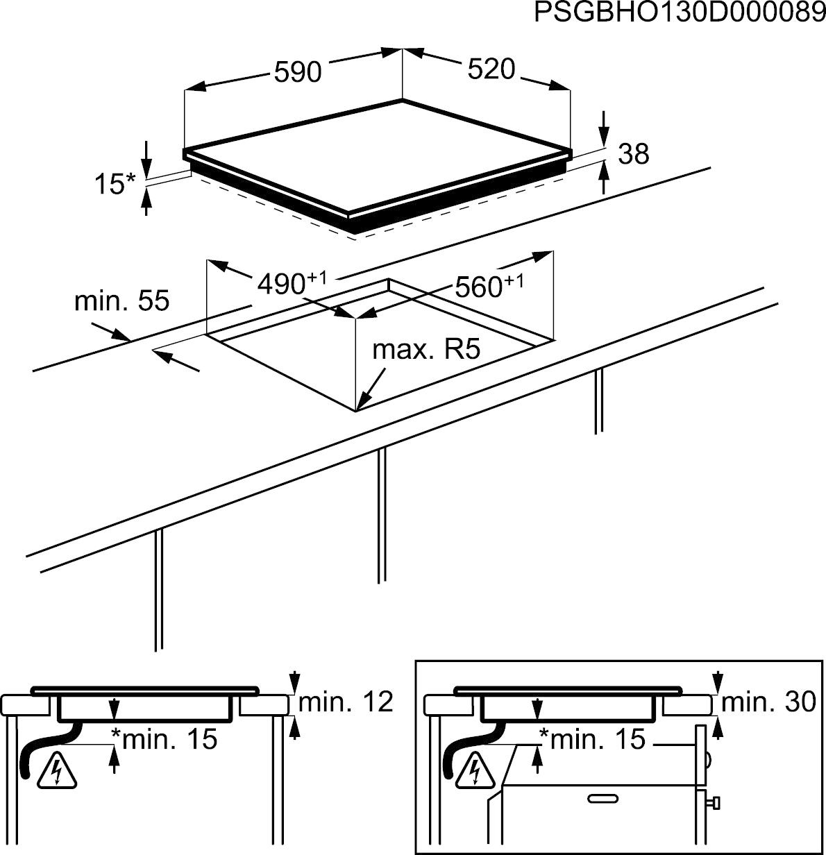 AEG HK654070FB Autarkes Kochfeld / Slider-Bedienung / 59 cm / Facetten-Design