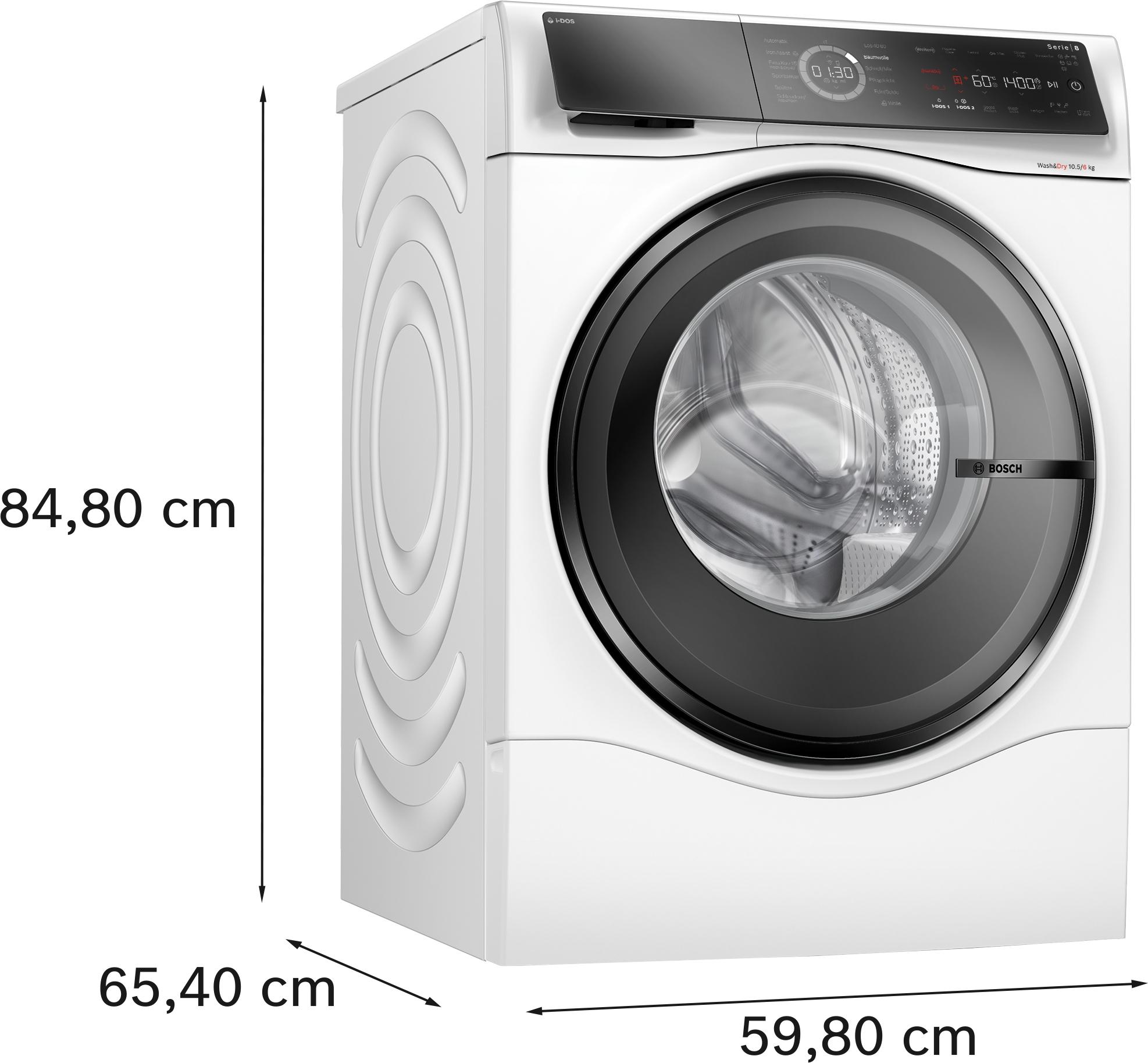 Bosch WNC254A40 Serie 8, Waschtrockner, 10.5/6 kg, max. 1400 U/min.