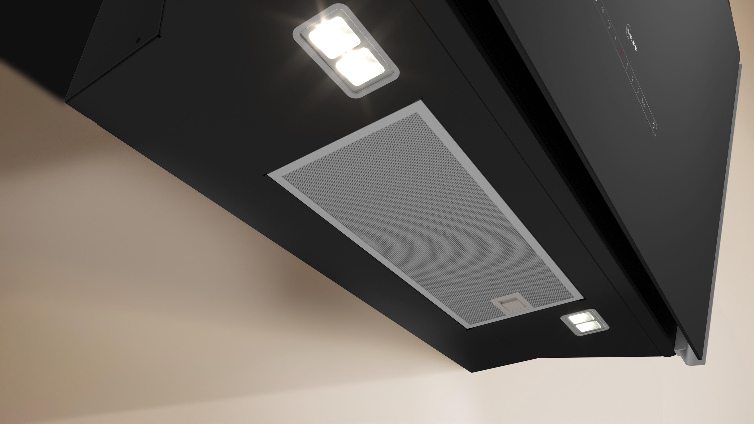 NEFF D98IPT2S0, N90, Smarte Wandesse, Dunstabzugshaube zur Wandmontage, 90 cm breit, Efficient Drive, Automatischer Luftsensor, Kochfeldbasierte Haubensteuerung, Touch Control