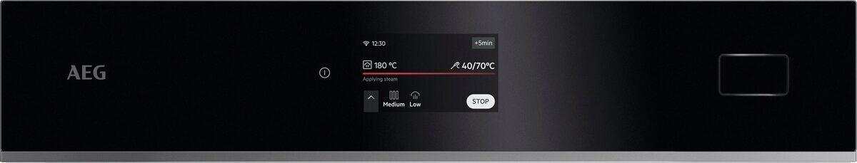 AEG TB8SB73ZAB A++ Einbaubackofen, Dampfbackofen mit SteamPro, 60 cm breit, 70 L, 25 Beheizungsarten, KI - Rezept – Assistent, WLAN, Kerntemperatursensor, Kochassistent, schwarz