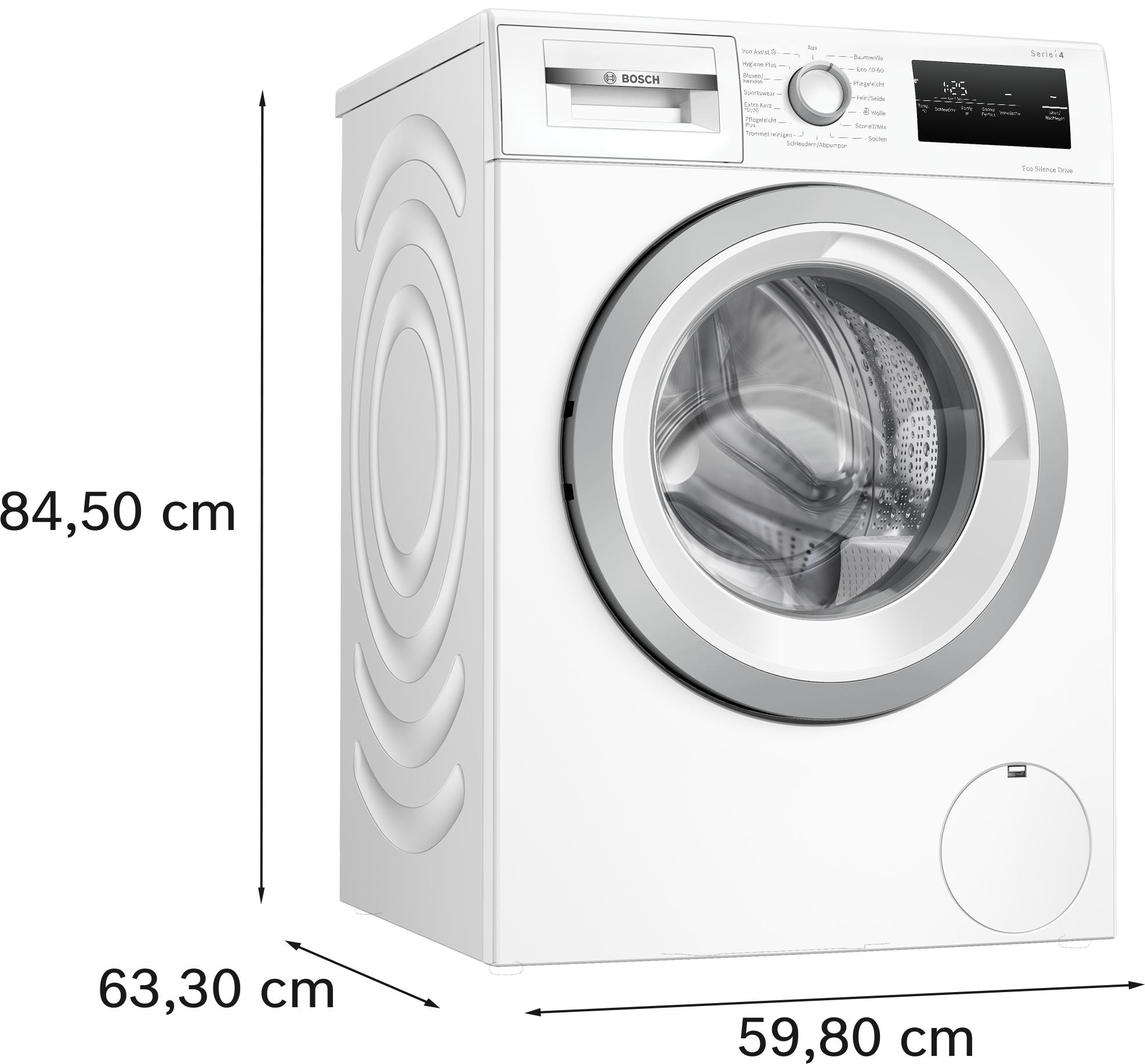 Bosch WAN28127 8 kg Serie 4 Frontlader Waschmaschine, 1400 U/min., 60cm breit, Iron Assist, Speed Perfect, LED Display, weiß