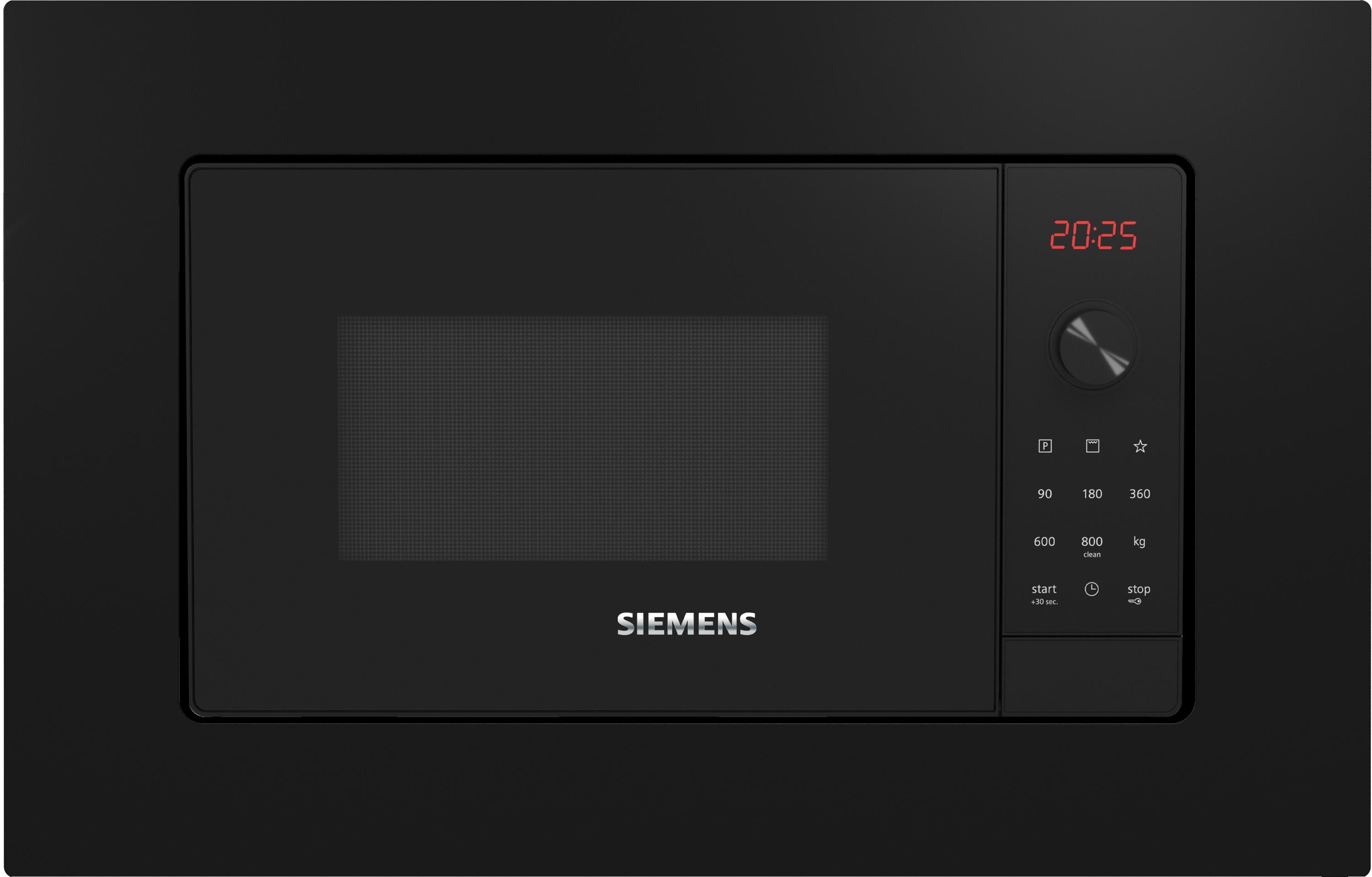 Siemens BE623LMB3 iQ300 Einbau-Mikrowelle, 800 W, 20L, 382x595x335mm, cookControl8, Grillfunktion, schwarz/Edelstahl