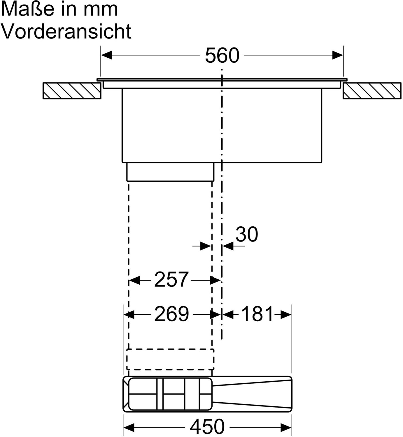 Neff T47TD7BN2, Kochfeld mit Dunstabzug (Induktion) Schwarz, B