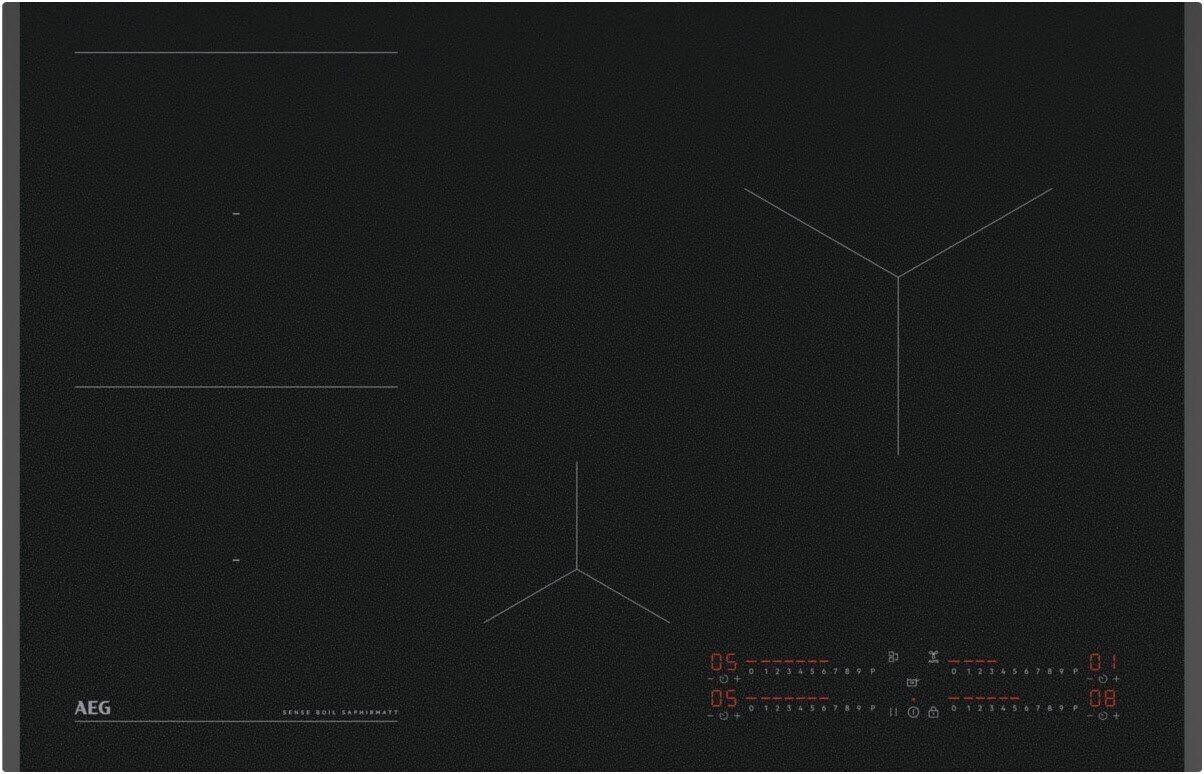 AEG TII84B10FZ Autarkes Induktionskochfeld SaphirMatt, 81 cm breit, Schutz vor Kratzern, Hob²Hood-Funktion, Kindersicherung, SaphirMatt