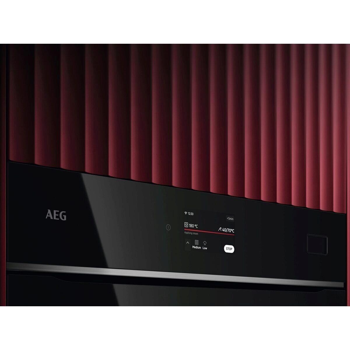AEG TB8SB73ZAB A++ Einbaubackofen, Dampfbackofen mit SteamPro, 60 cm breit, 70 L, 25 Beheizungsarten, KI - Rezept – Assistent, WLAN, Kerntemperatursensor, Kochassistent, schwarz