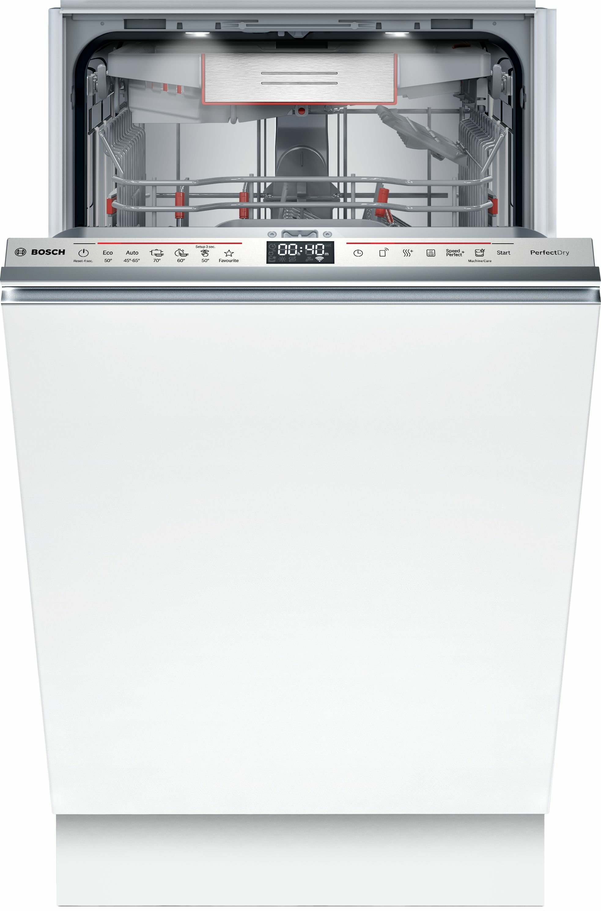 Bosch SPV6YMX08E Serie 6 Vollintegrierter Geschirrspüler, 45 cm breit, 10 Maßgedecke, Extra Trocknen, Besteck-Schublade, 3-fach Rackmatik