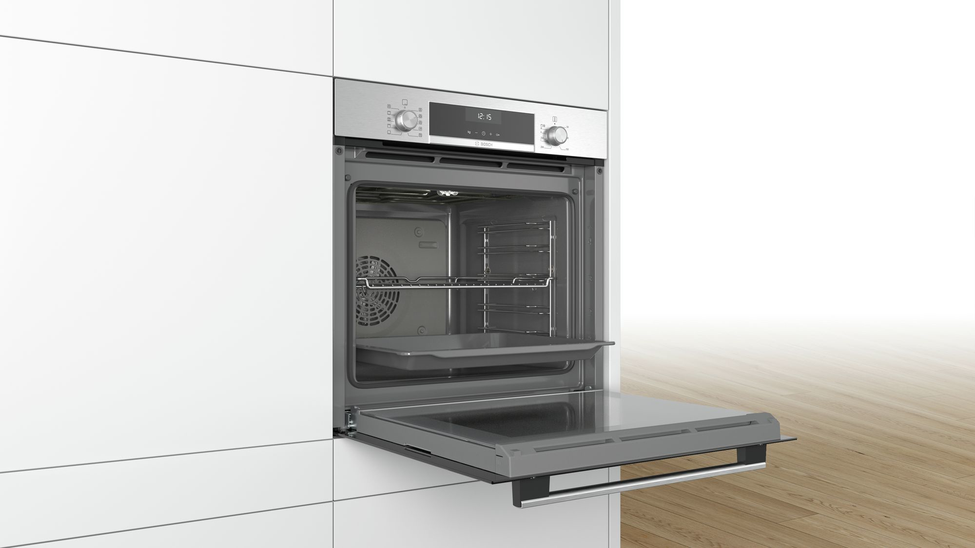 Bosch HBA537BS0 Serie 6 Einbau-Backofen, EcoClean Direct, 3D Heißluft, A