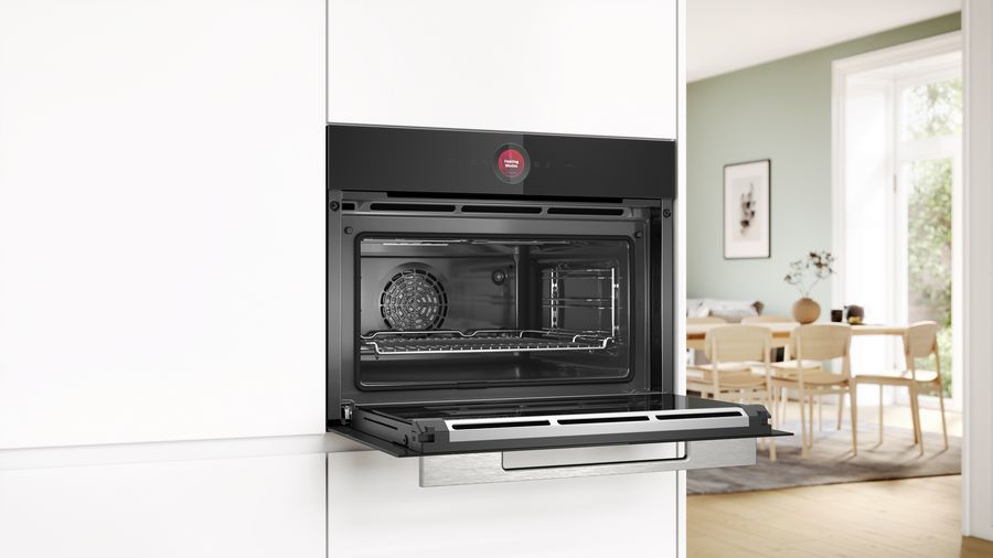 Bosch CBG7741B1 Serie 8 EEK: A+ Einbau-Kompaktbackofen, 60cm breit, 47l, Home Connect, Air-Fry, Pyrolyse, schwarz